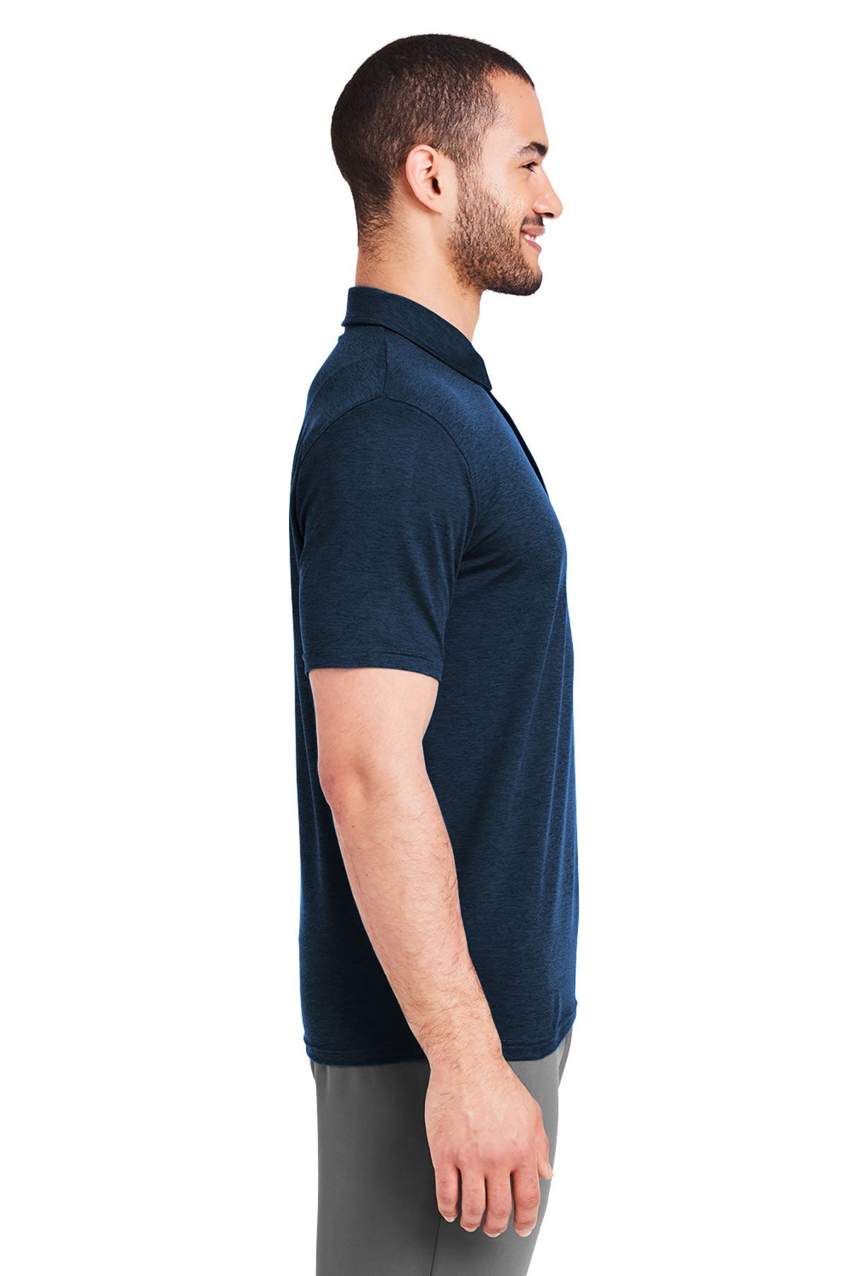 Glyder Mens Marbled Fairway Custom Polos, Navy
