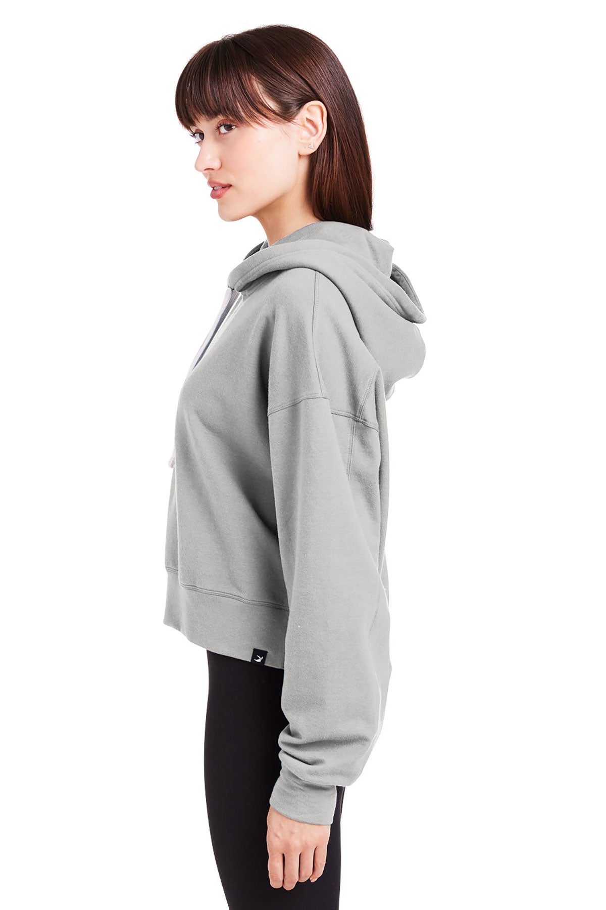 Glyder Ladies Vintage Oversized Cropped Hooded Custom Sweatshirts, Ash Grey