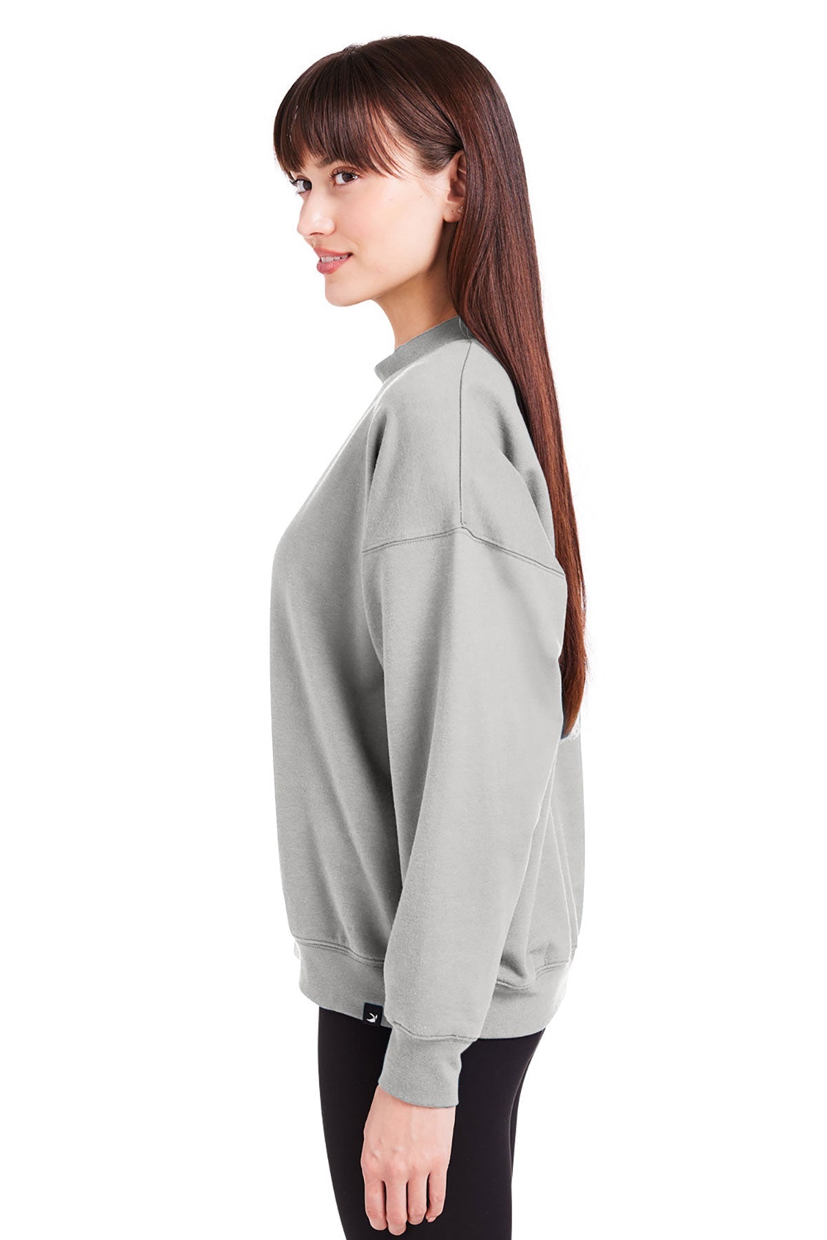Glyder Ladies Vintage Oversized Crew Custom Pullovers, Ash Grey