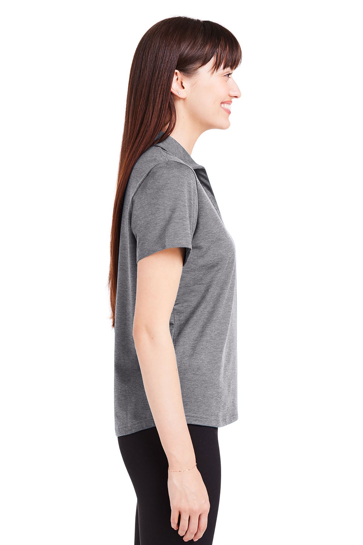 Glyder Ladies Marbled Fairway Custom Polos, Ash Grey