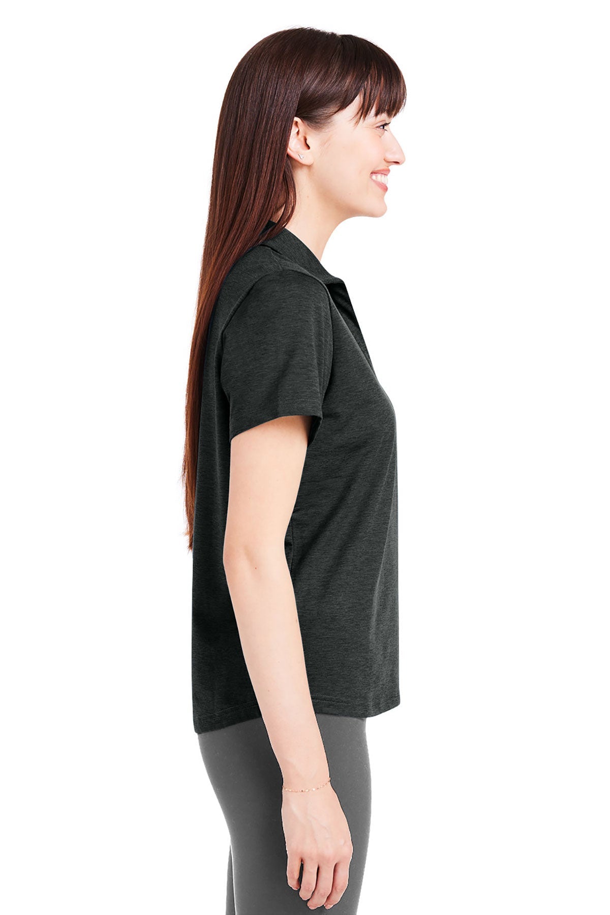 Glyder Ladies Marbled Fairway Custom Polos, Black