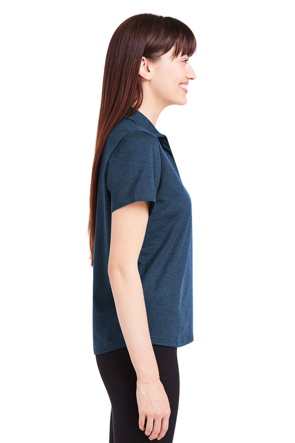 Glyder Ladies Marbled Fairway Custom Polos, Navy