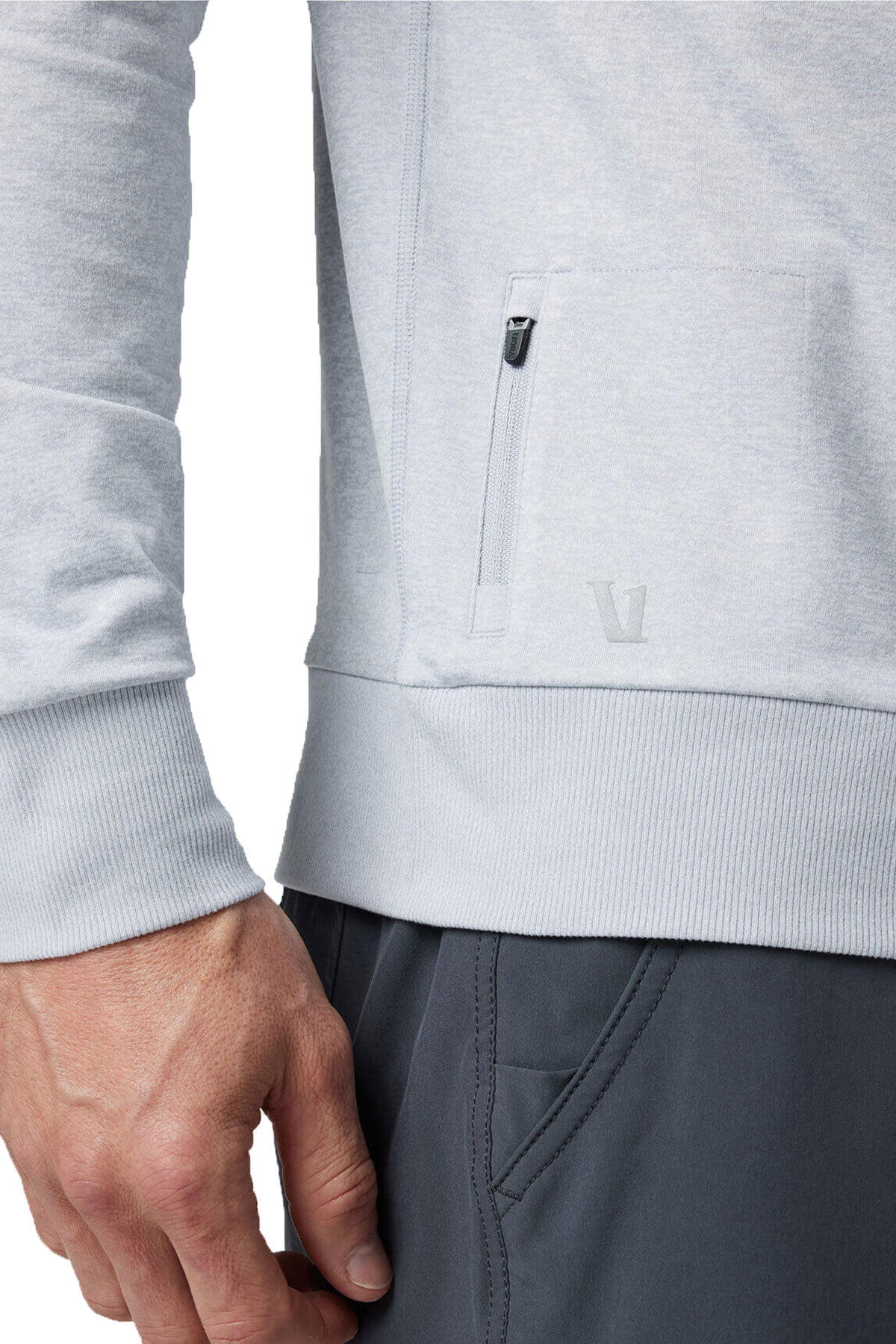 Vuori Men's Ponto Performance Custom Crews, Platinum Heather