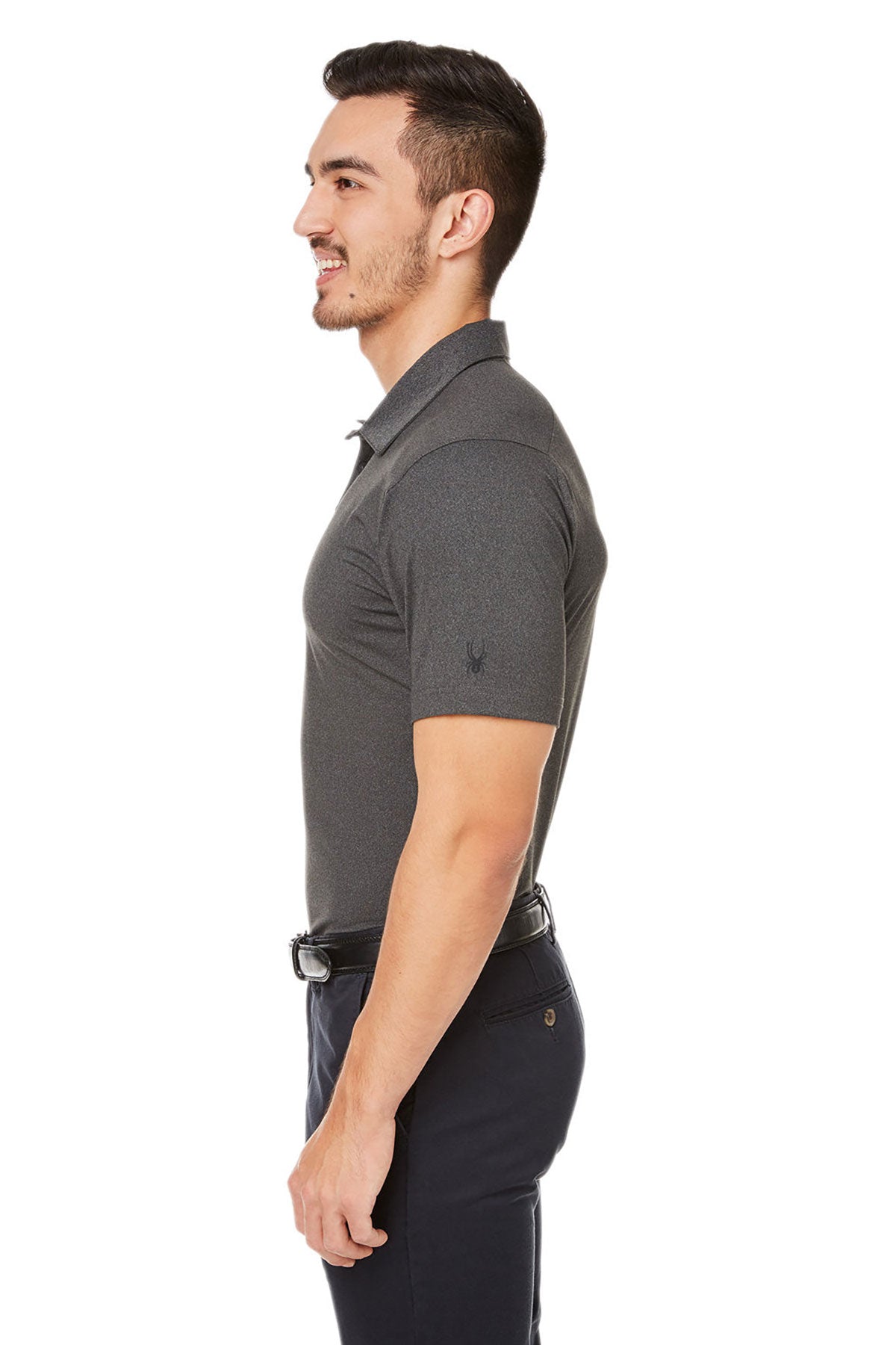 Custom Spyder Men's Spyre Polos, Black Frost