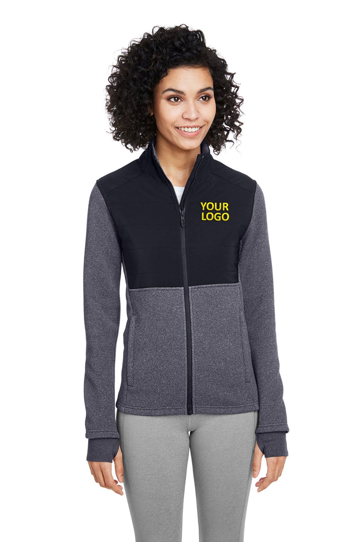 promotional jackets company logo Spyder FRONTR HTHR BLK S17299