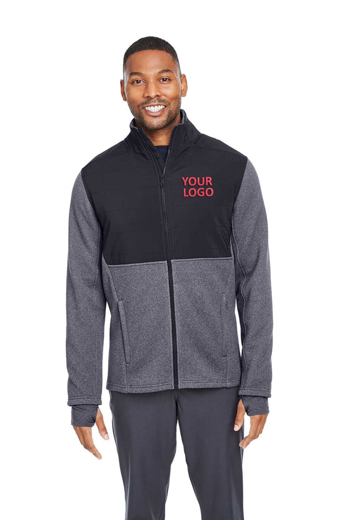 business logo jackets Spyder FRONTR HTHR BLK S17298
