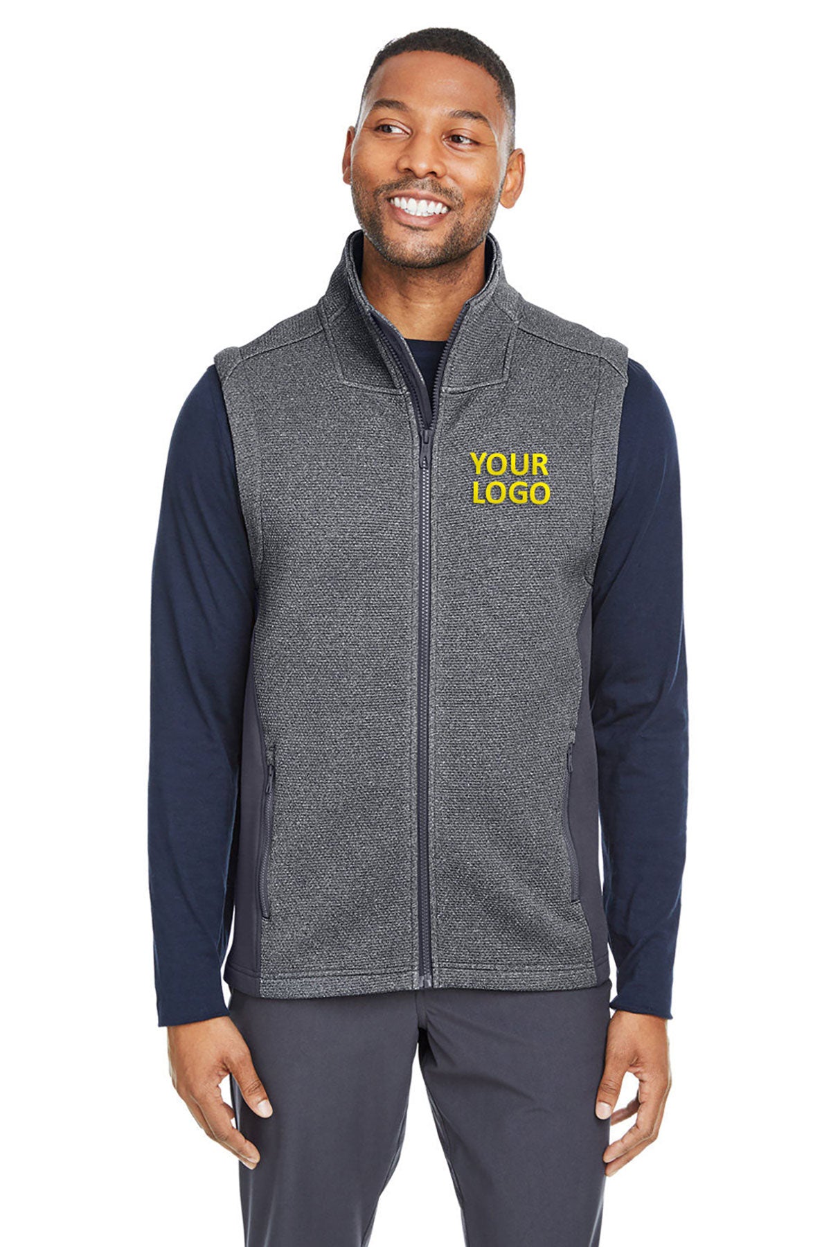 custom logo jackets Spyder BLACK HTHR POL S17274