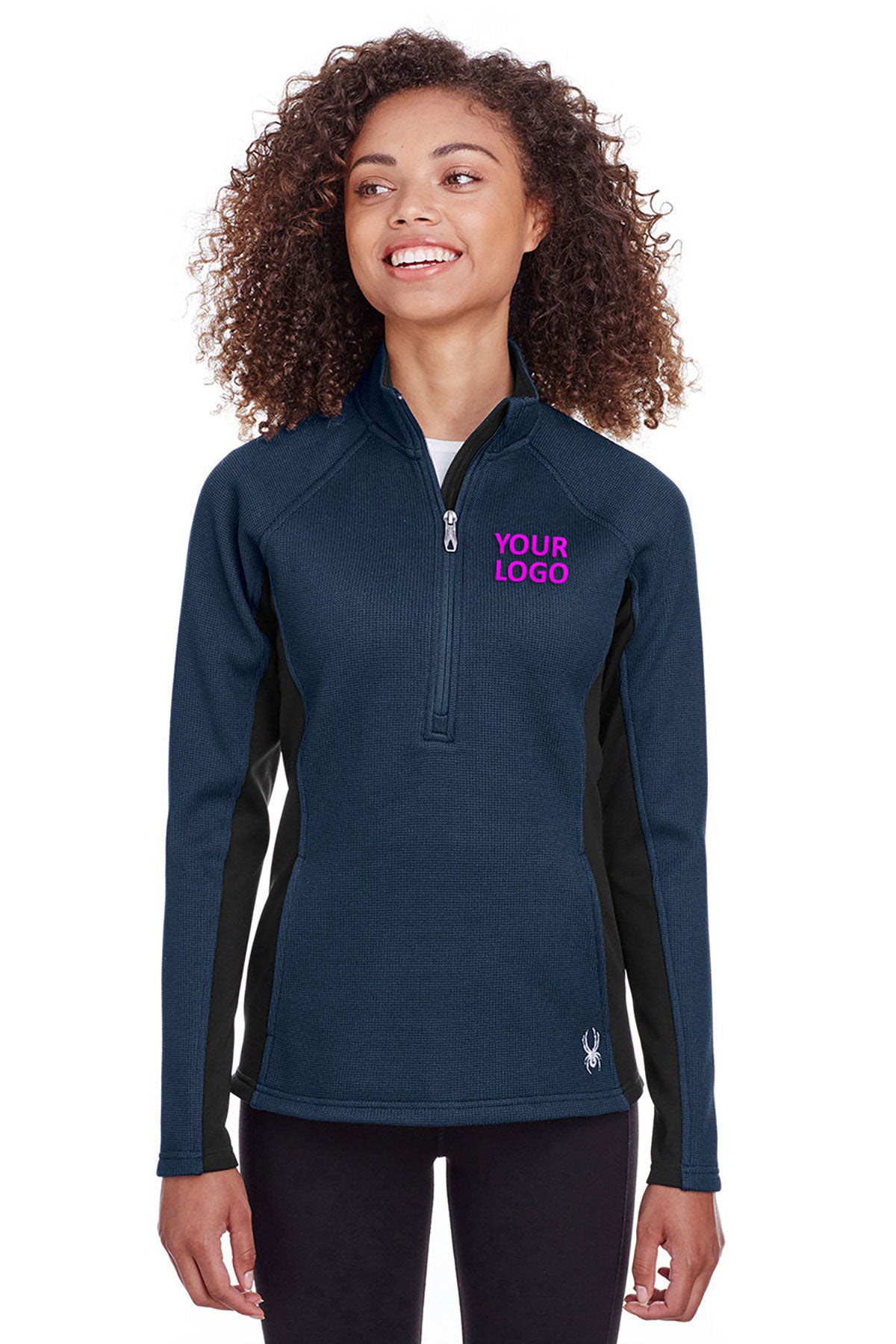 Spyder Ladies Constant Half-Zip Sweaters, Frontier/ Black
