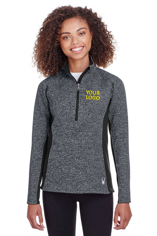 Spyder Constant Half-Zip Sweaters, Black Hthr/ Blk