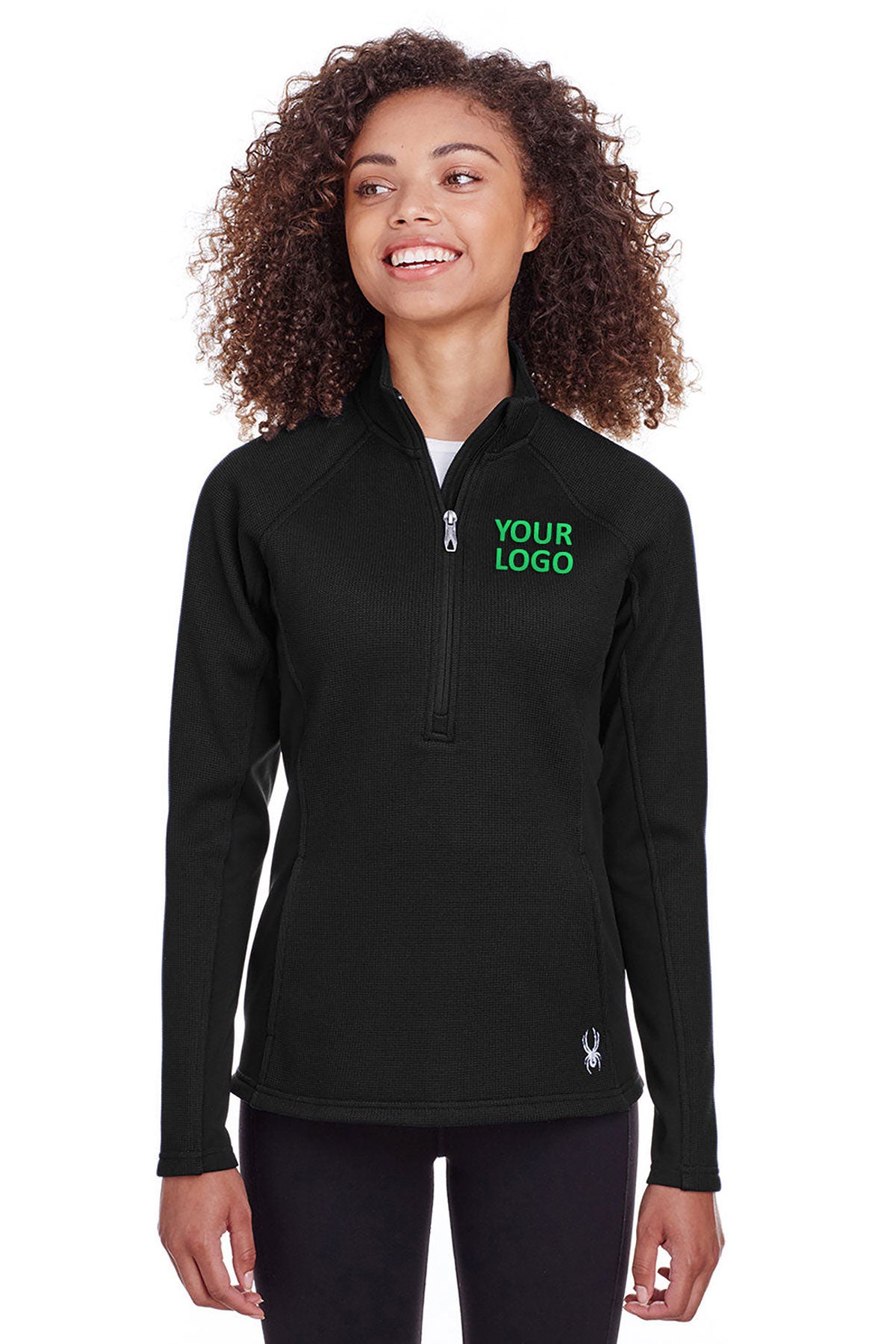 Spyder Ladies Constant Half-Zip Sweaters, Black/ Black