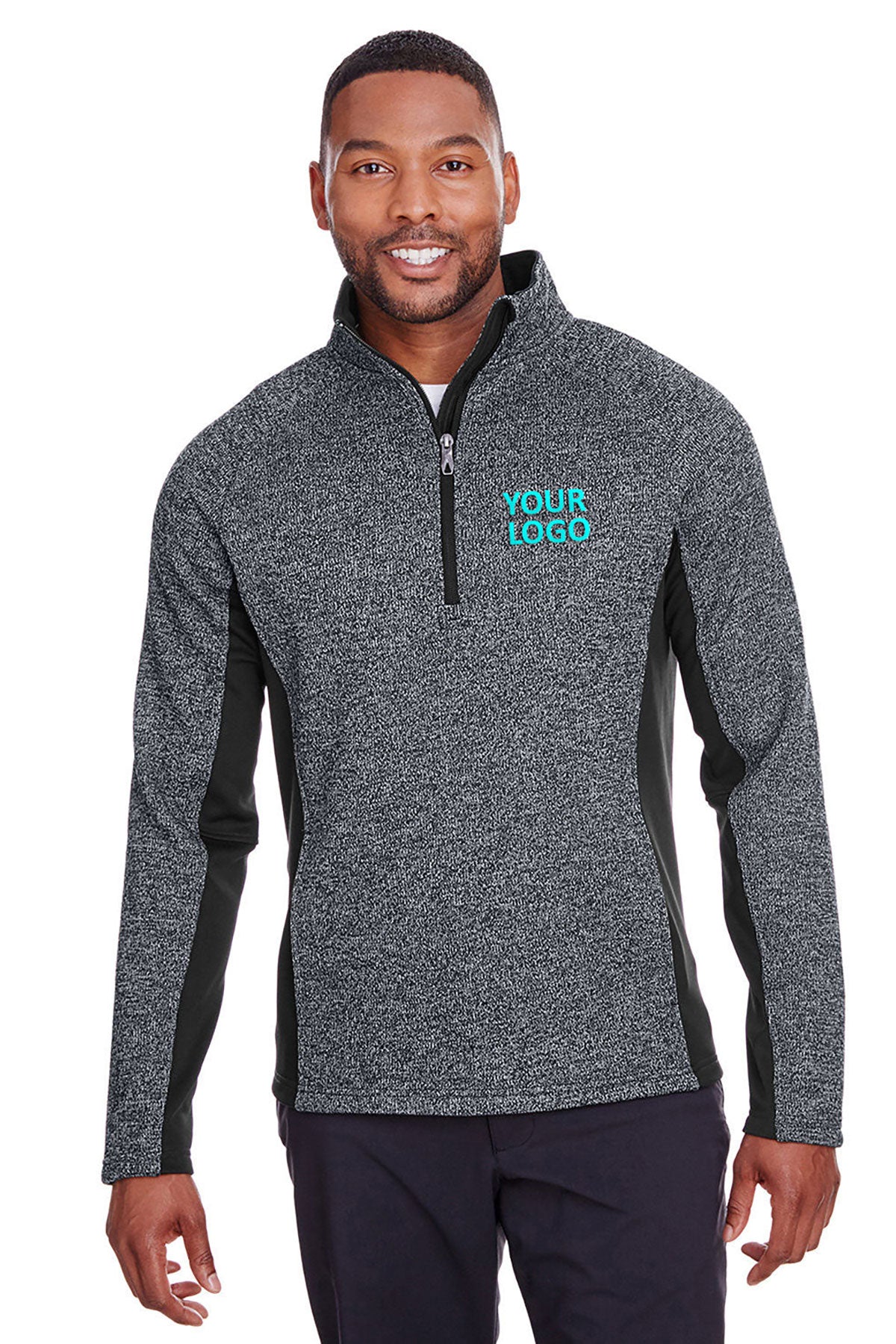 Spyder Constant Half-Zip Sweaters, Black Hthr/ Blk