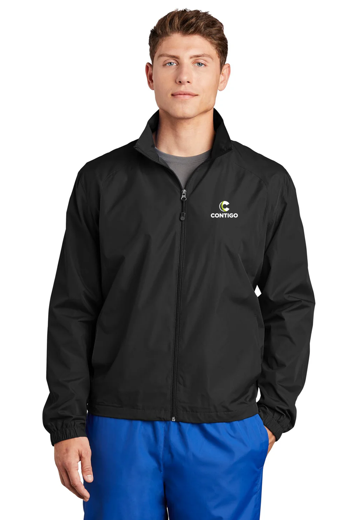 Sport-Tek Full-Zip Wind Jacket, Black [Contigo Real Estate]