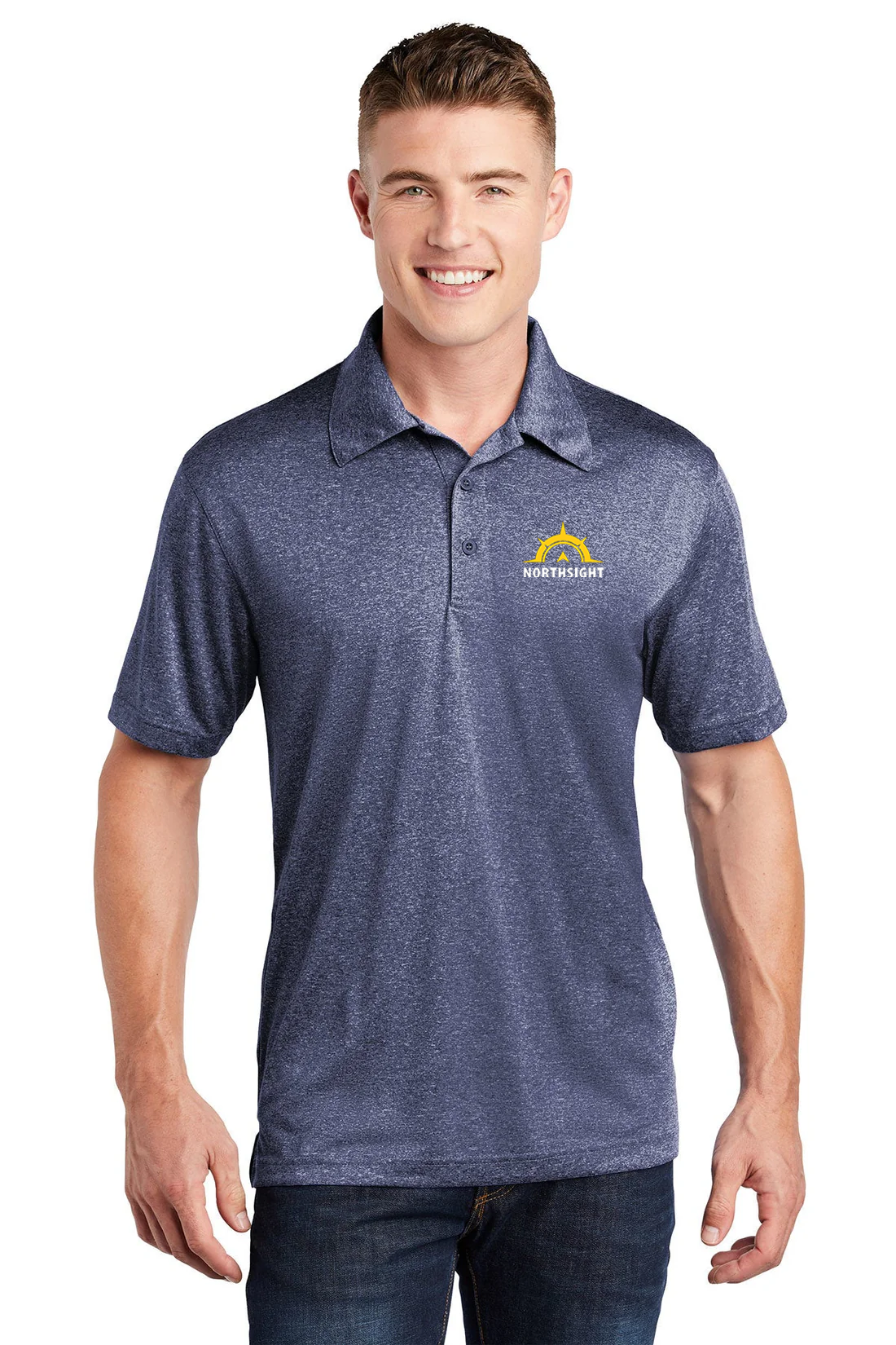 Sport-Tek Heather Contender Polo, True Navy Heather [Northsight Recovery]