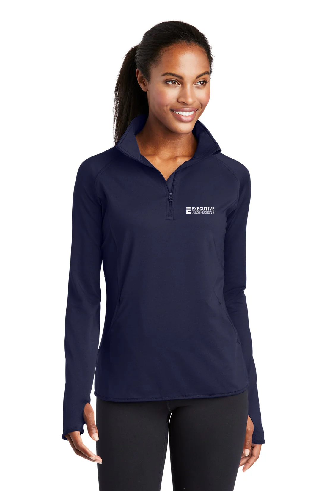 Sport-Tek Ladies Sport-Wick Stretch 1/2-Zip , True Navy [Executive Construction]