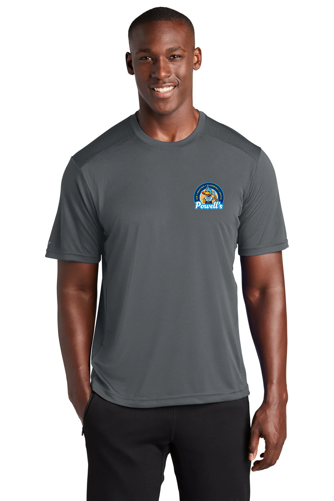 Sport-Tek PosiCharge Elevate Tee, Iron Grey [Powell's Plumbing LLC]