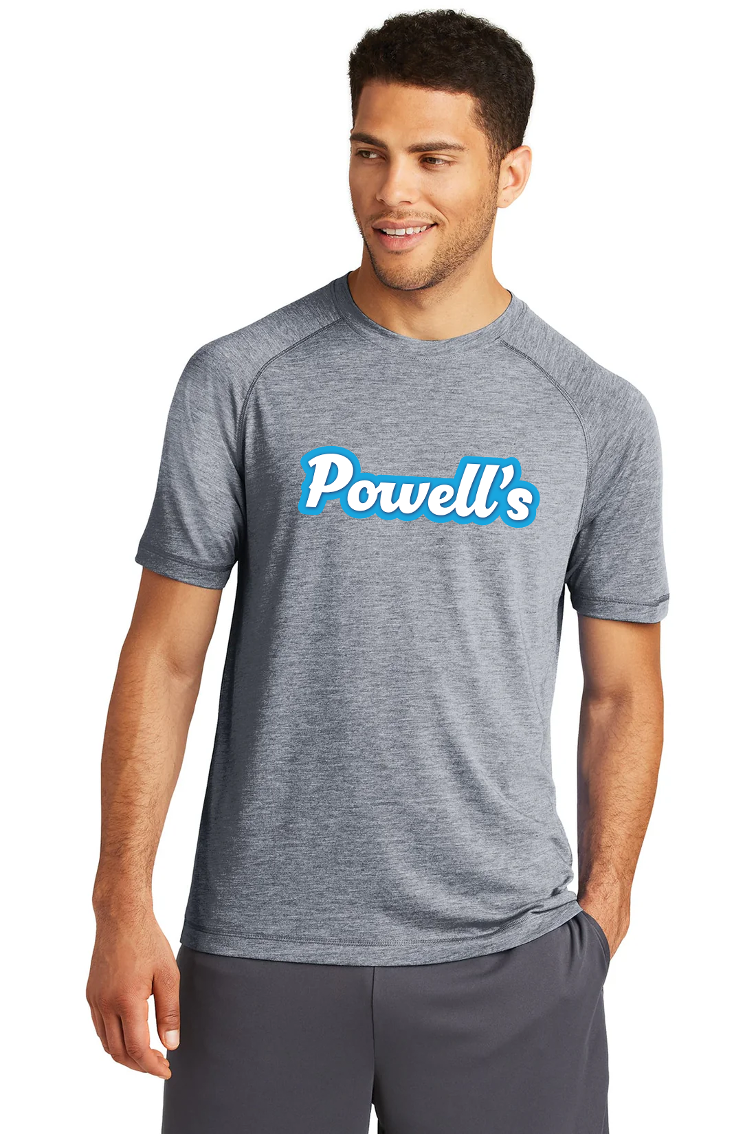 Sport-Tek PosiCharge Tri Blend Tee, True Navy Heather [Powell's Plumbing LLC]