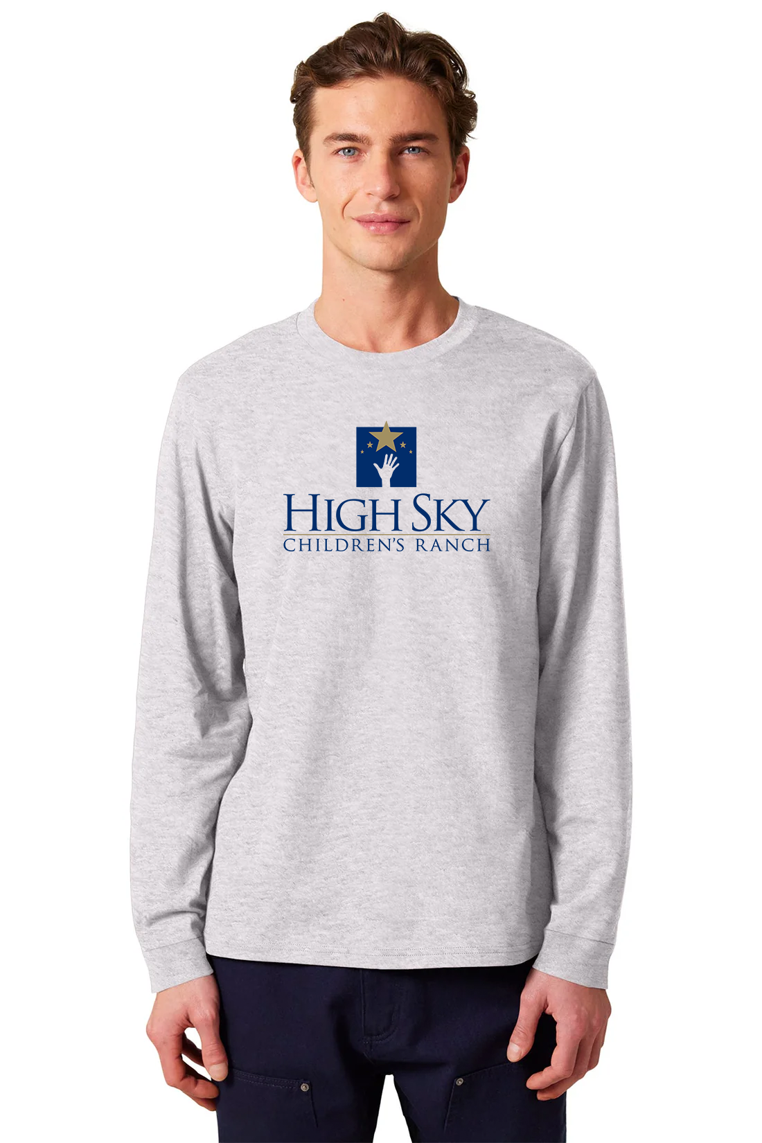 Stanley Stella Unisex Creator 2.0 Long Sleeve Tee, Cool Heather Grey [High Sky Children's Ranch]