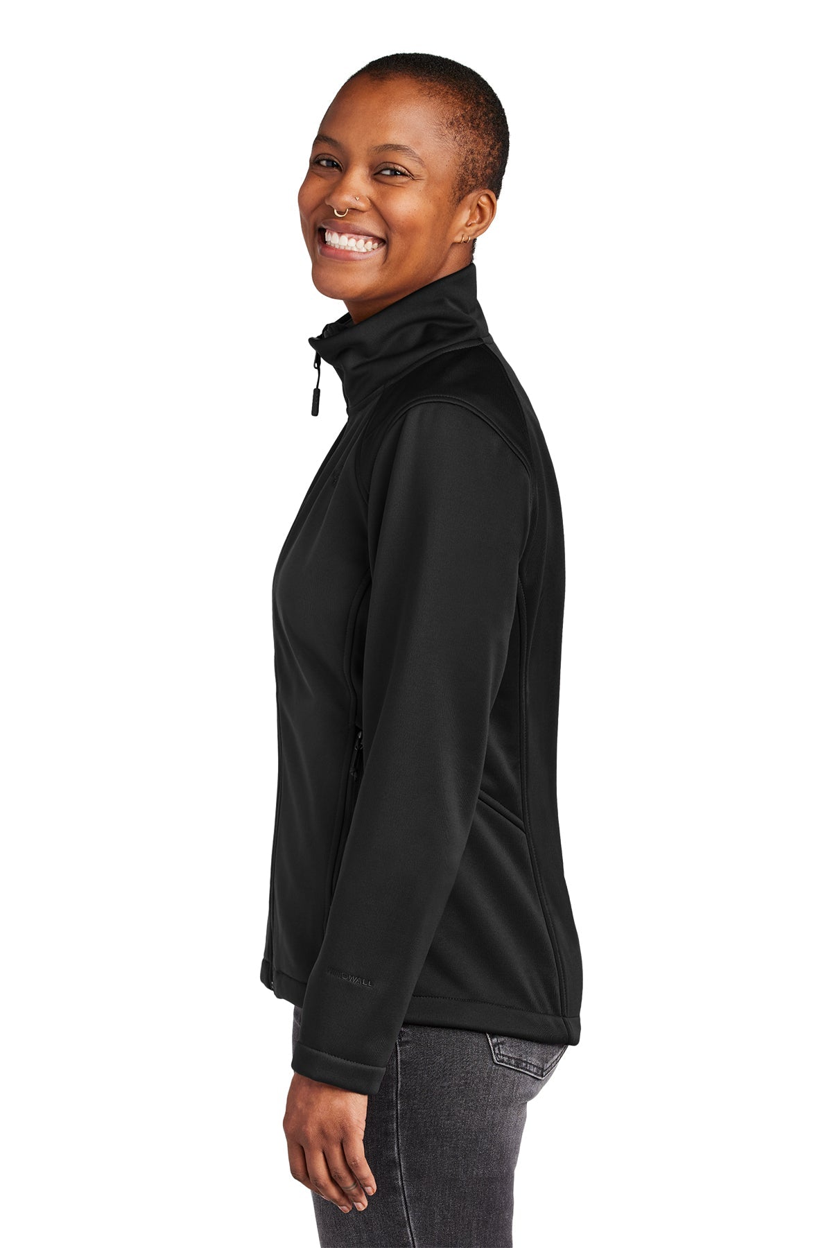 The North Face Ladies Ridgewall Soft Shell Custom Jackets, Black [Harris & Associates]