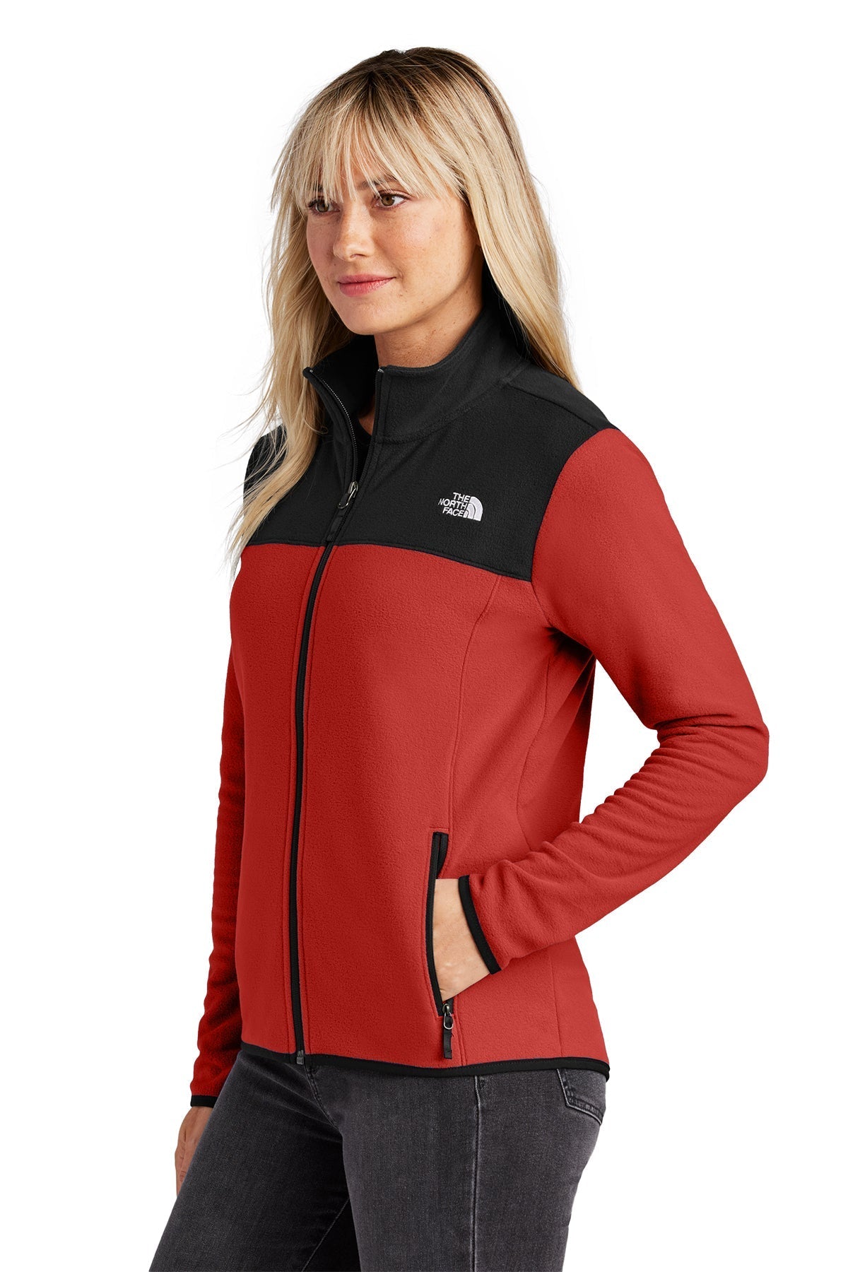 The North Face Ladies Glacier Full-Zip Fleece Jacket, Rage Red / TNF Black [Labenz & Associates]