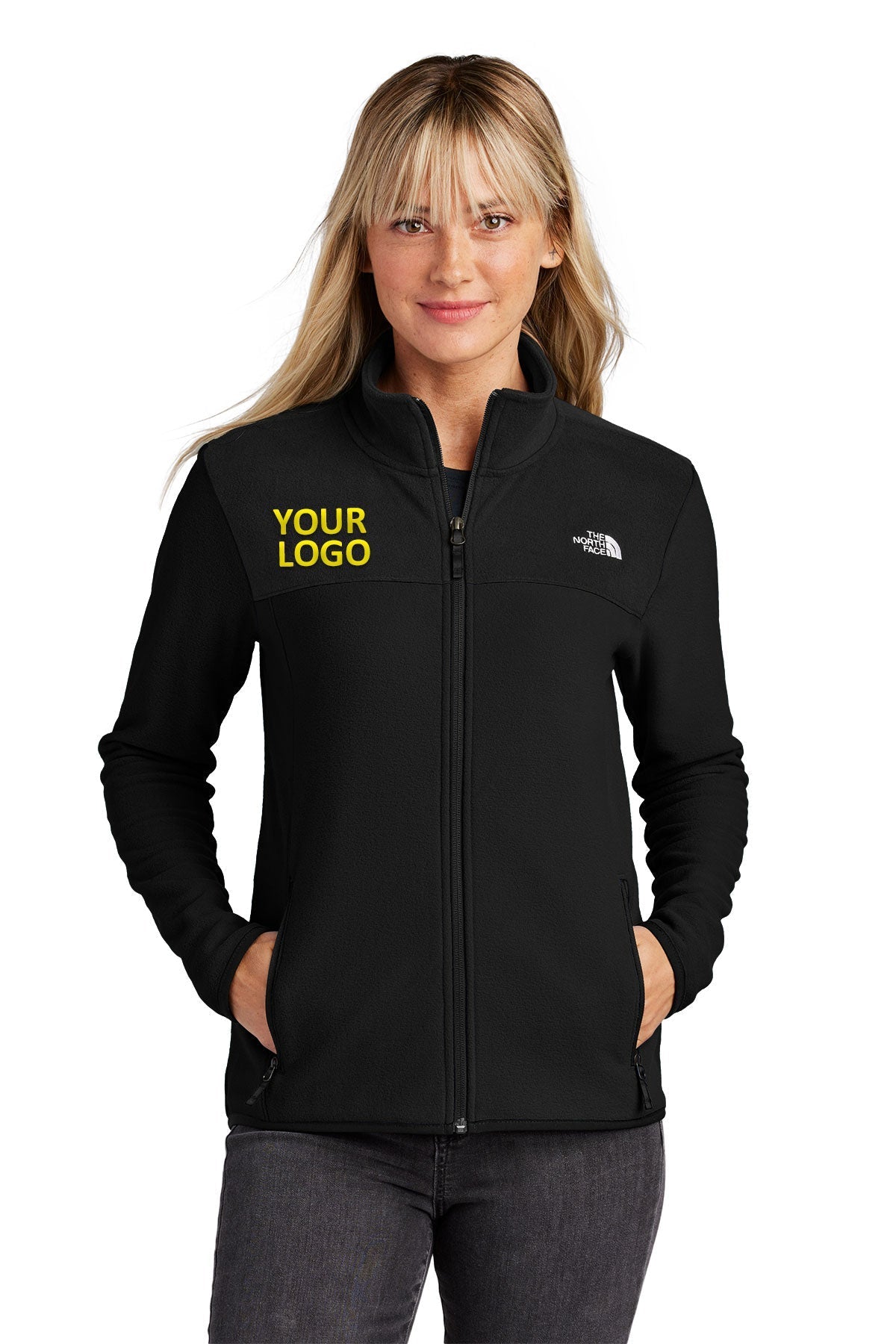 The North Face Ladies Glacier Custom Fleece Jackets, Black [Milford Mining Company Utah]