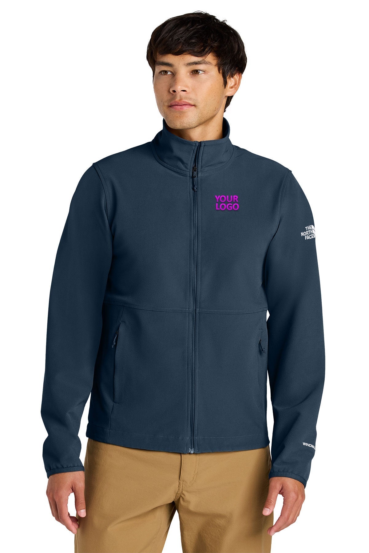 The North Face Edge Stretch Soft Shell Custom Jackets, Summit Navy [Islamic Center of Frisco]