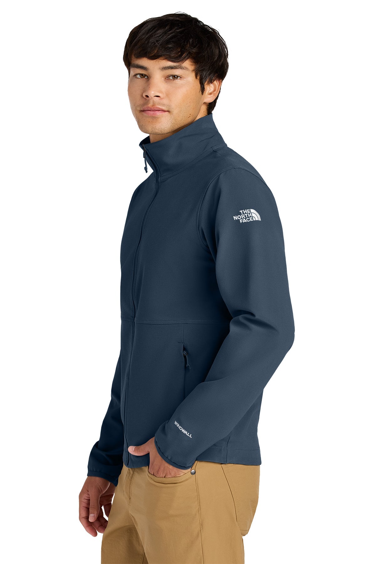 The North Face Edge Stretch Soft Shell Custom Jackets, Summit Navy [The Braff Group]