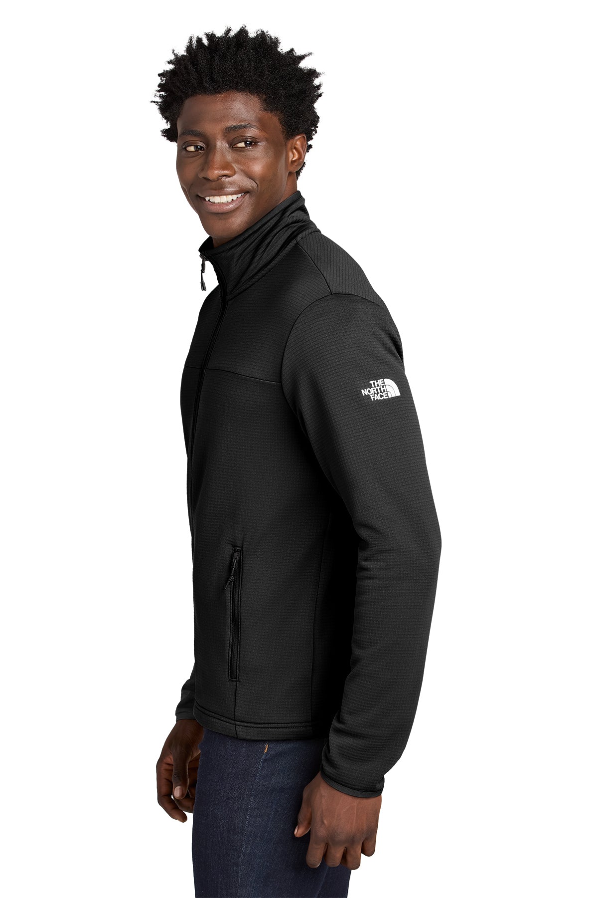 The North Face Aim Full-Zip Fleece Custom Jackets, TNF Black [Horizontal Talent]