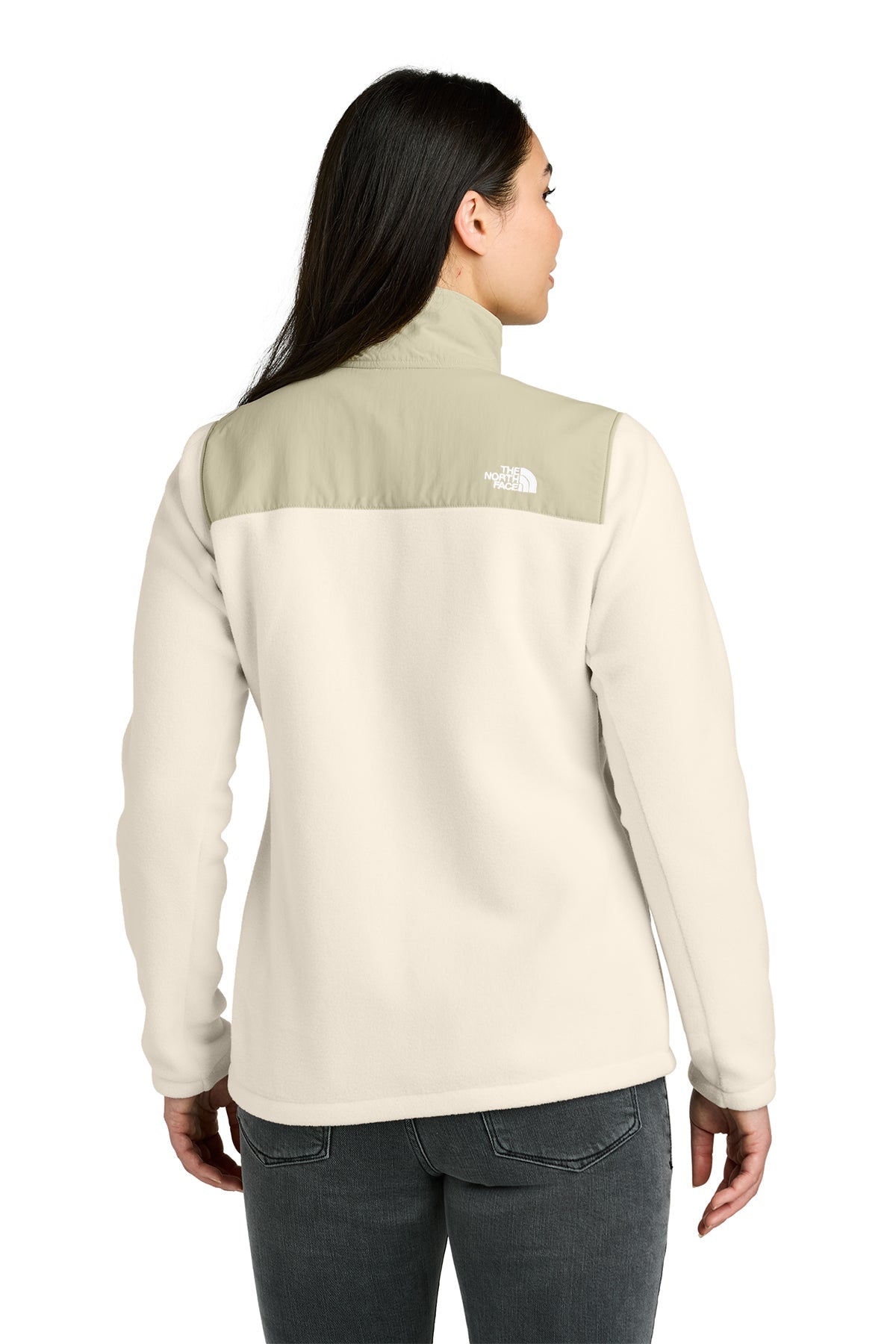 The North Face Womens Highest Peak Full-Zip Fleece Custom Jackets, Gardenia White [Calvada Surveying Inc]