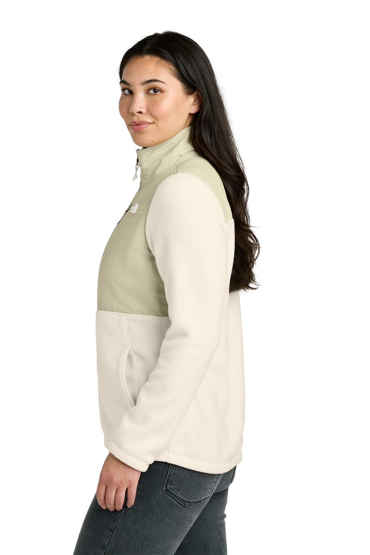 The North Face Womens Highest Peak Full-Zip Fleece Custom Jackets, Gardenia White [Calvada Surveying Inc]