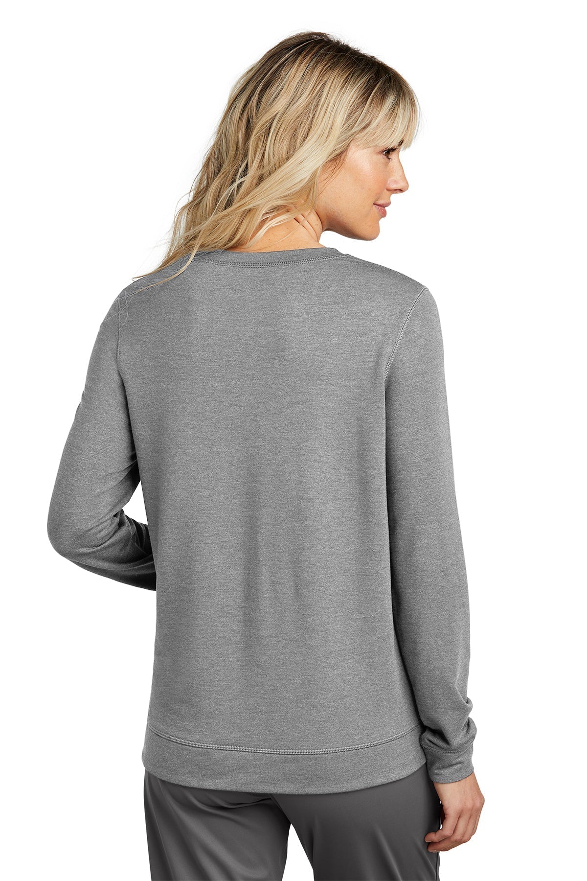 TravisMathew Ladies Custom Crew Sweatshirts, Light Grey Heather [Zura Bio]