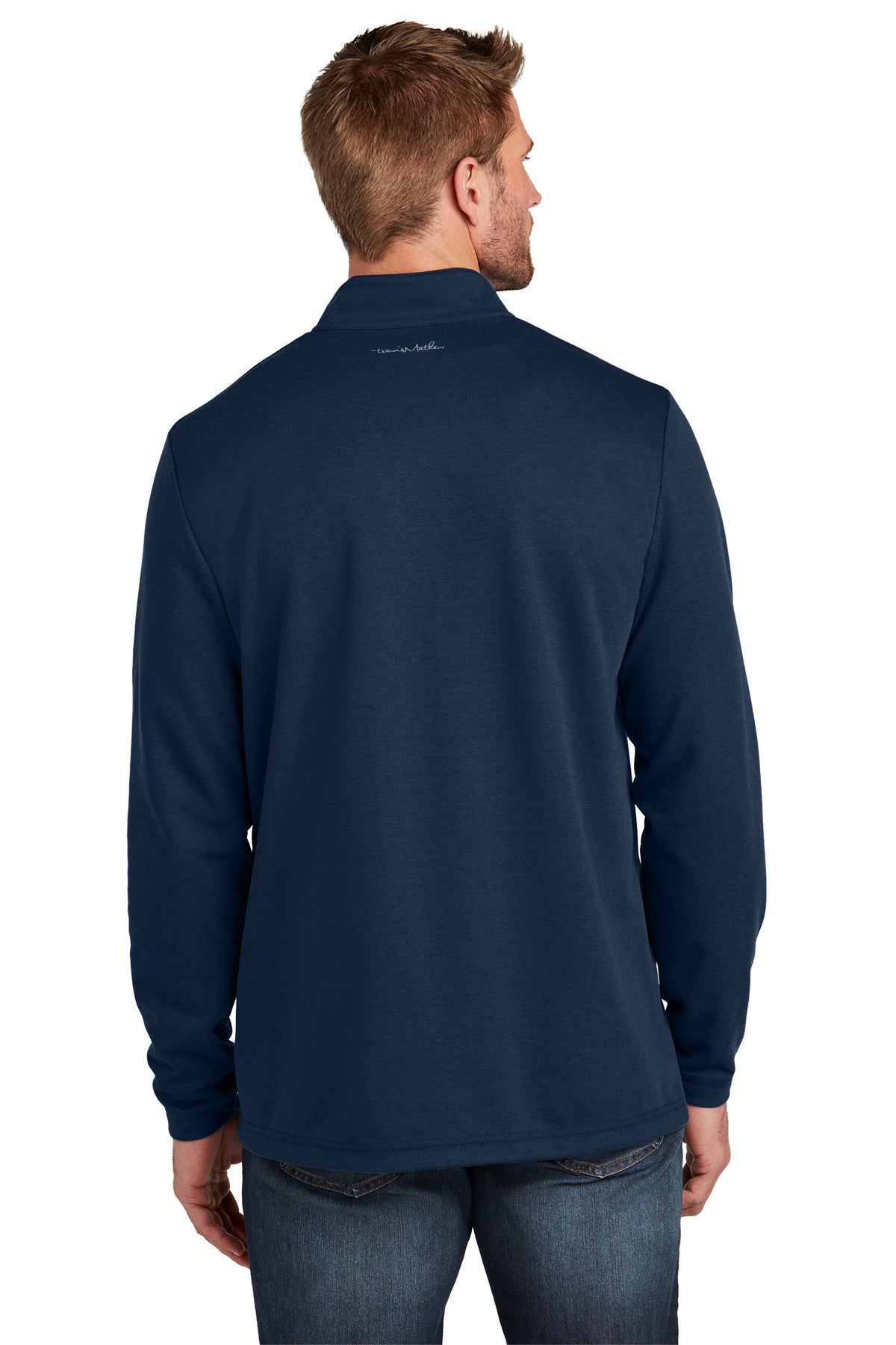TravisMathew Coveside Branded Quarter Zips, Blue Nights [Horizontal Talent]