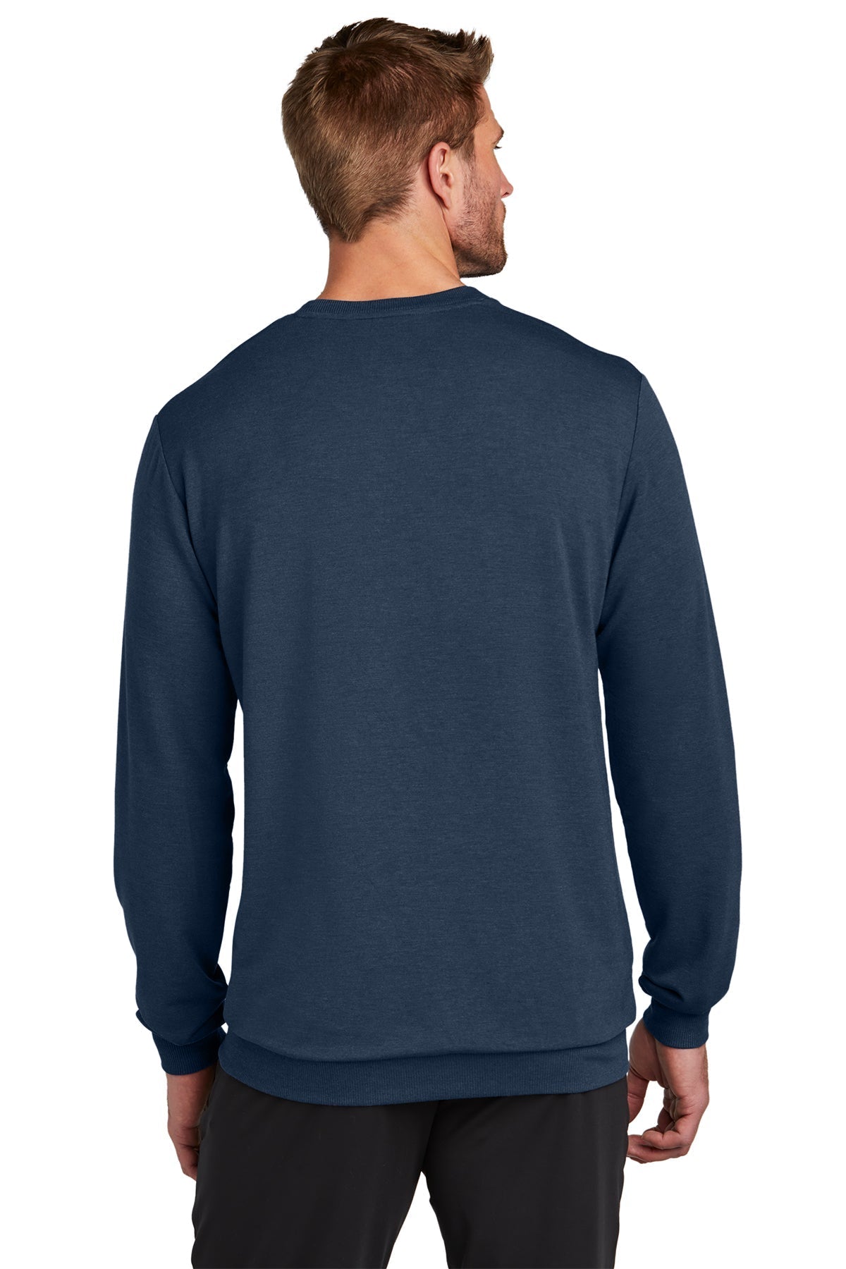 TravisMathew Custom Crew Sweatshirts, Blue Nights Heather [Zura Bio]