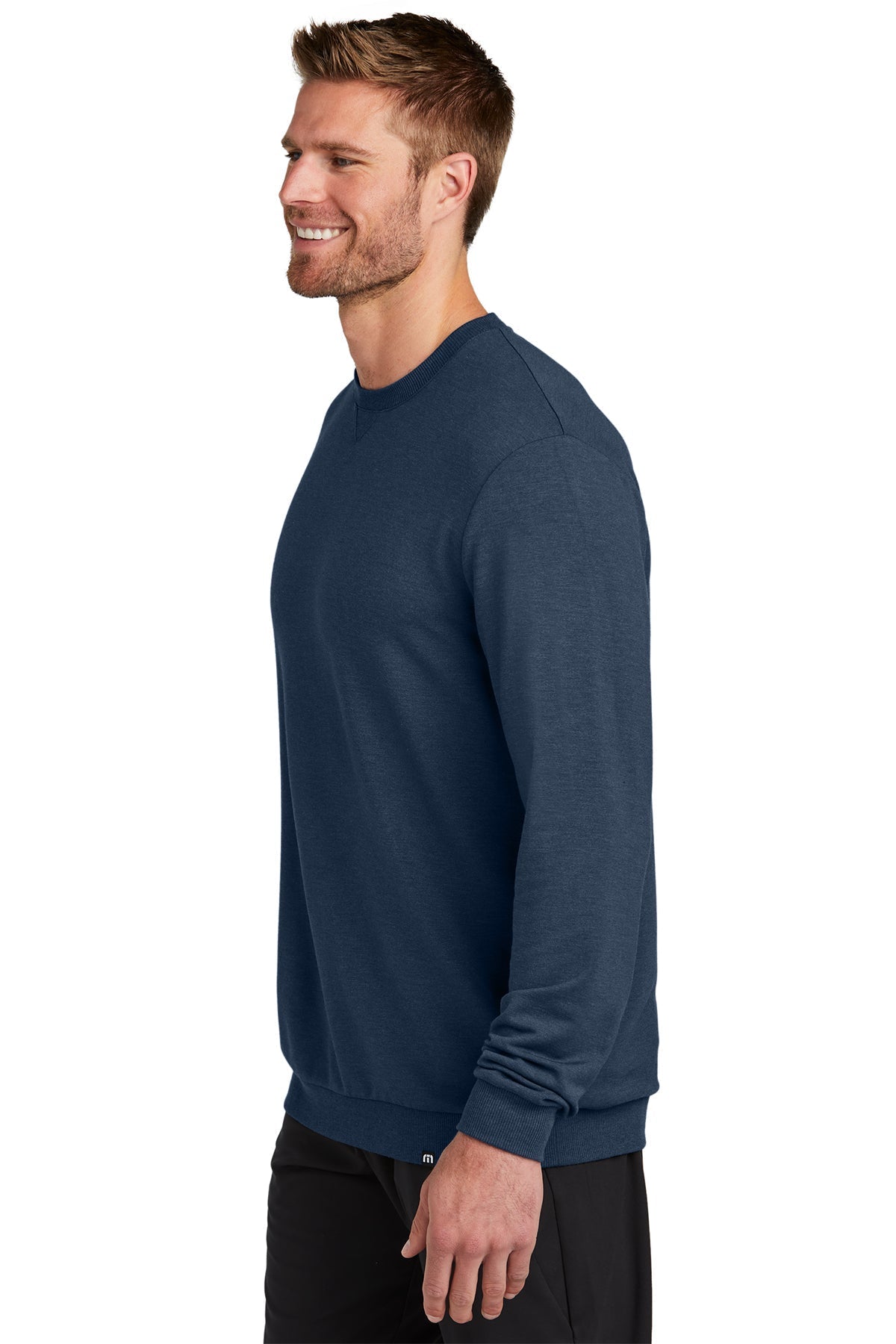 TravisMathew Custom Crew Sweatshirts, Blue Nights Heather [Zura Bio]