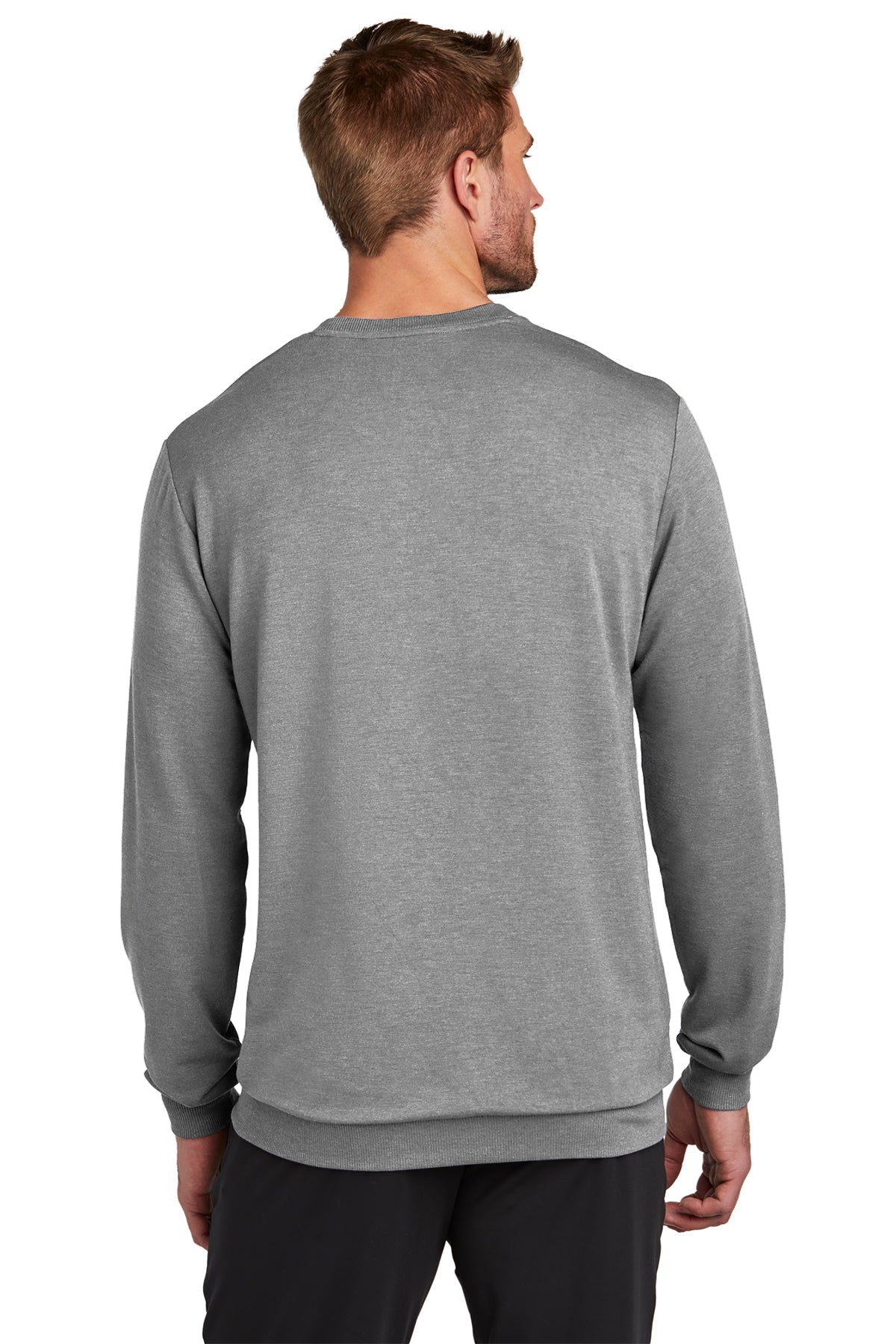 TravisMathew Custom Crew Sweatshirts, Light Grey Heather [Zura Bio]