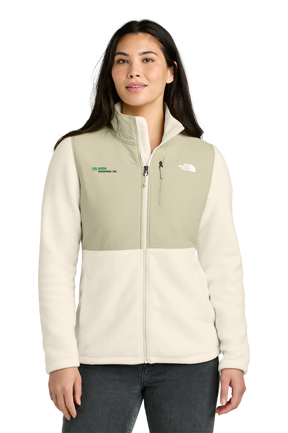 The North Face Womens Highest Peak Full-Zip Fleece Jacket, Gardenia White [Calvada Surveying Inc]
