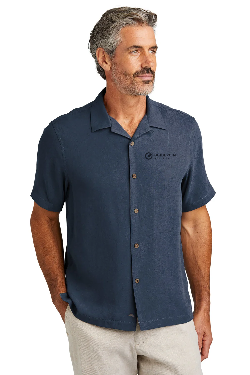 Tommy Bahama Tropic Isles Shirt, Navy [GuidePoint Security]