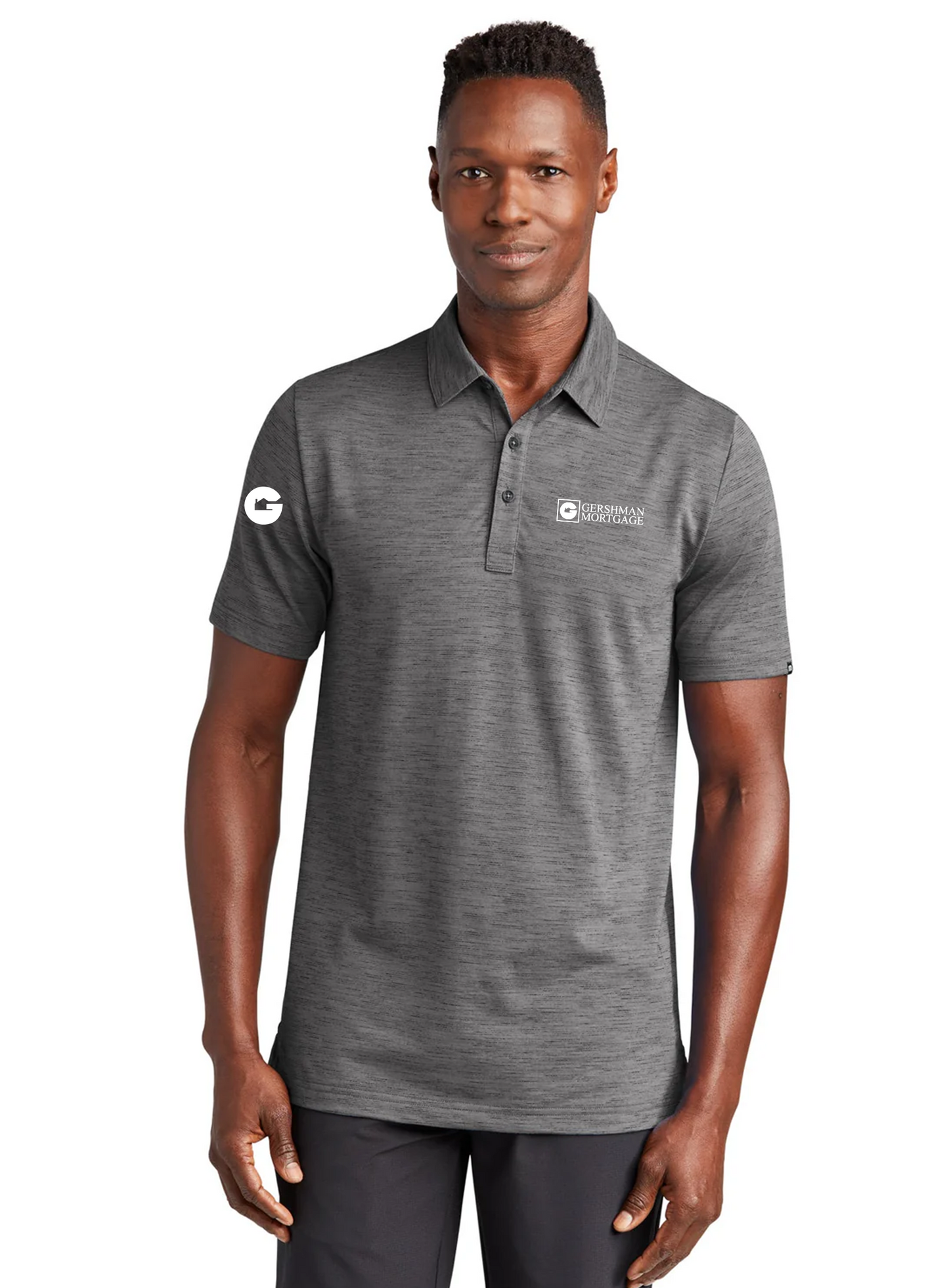 TravisMathew Auckland Slub Polo, Dark Grey [Gershman Mortgage]
