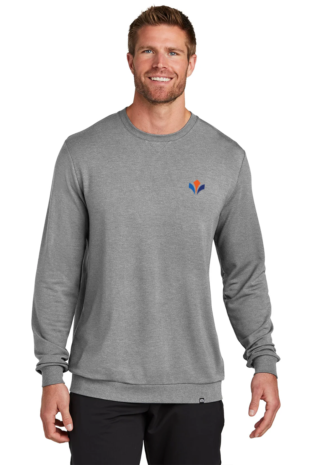 TravisMathew Crew Sweatshirt, Light Grey Heather [Zura Bio]