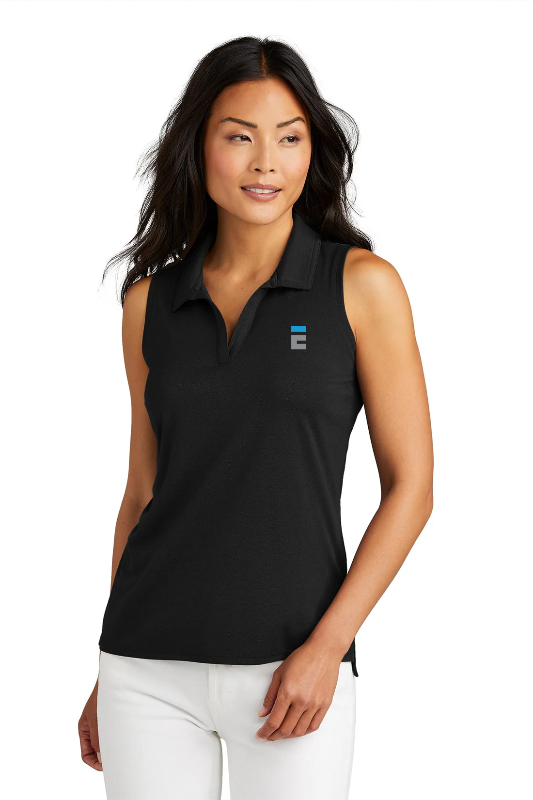TravisMathew Ladies Coto Sleeveless Polo, Black [Executive Construction]
