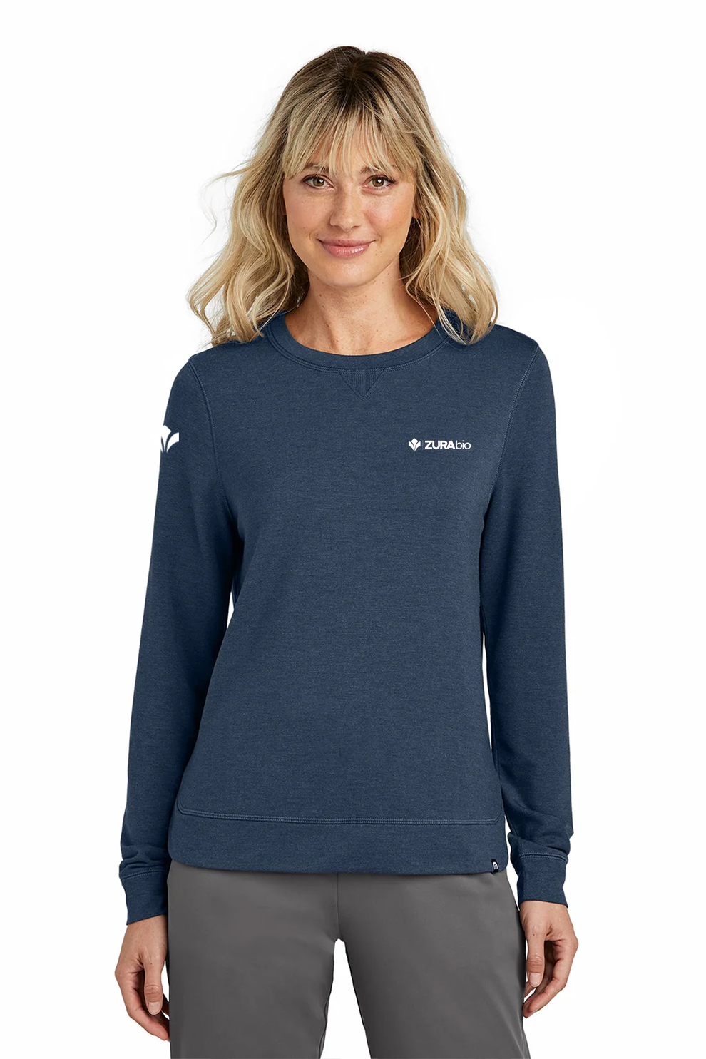 TravisMathew Ladies Crew Sweatshirt, Blue Nights Heather [Zura Bio]
