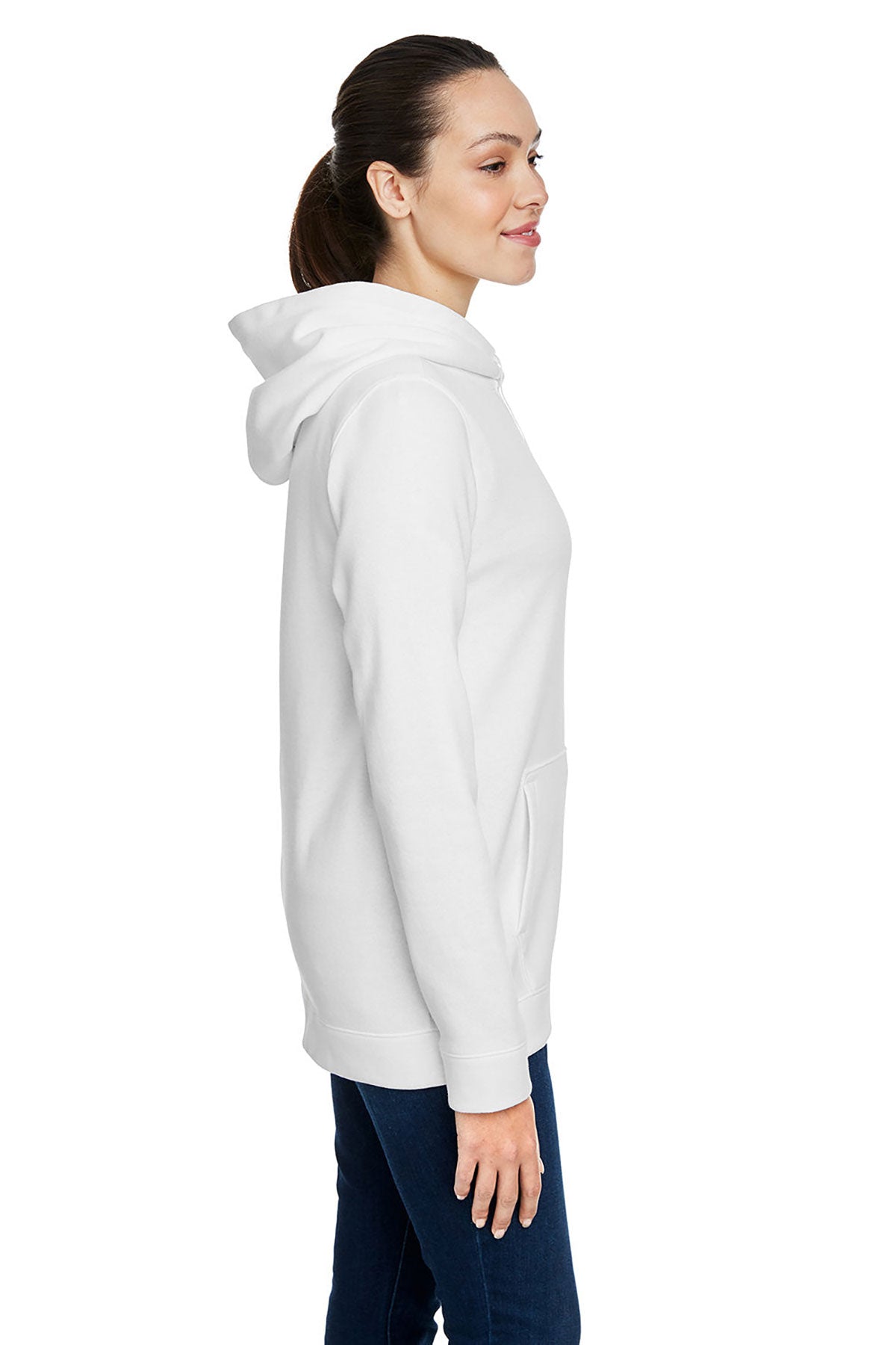 Under Armour Ladies Hustle Pullover Branded Hooded Sweatshirts, White