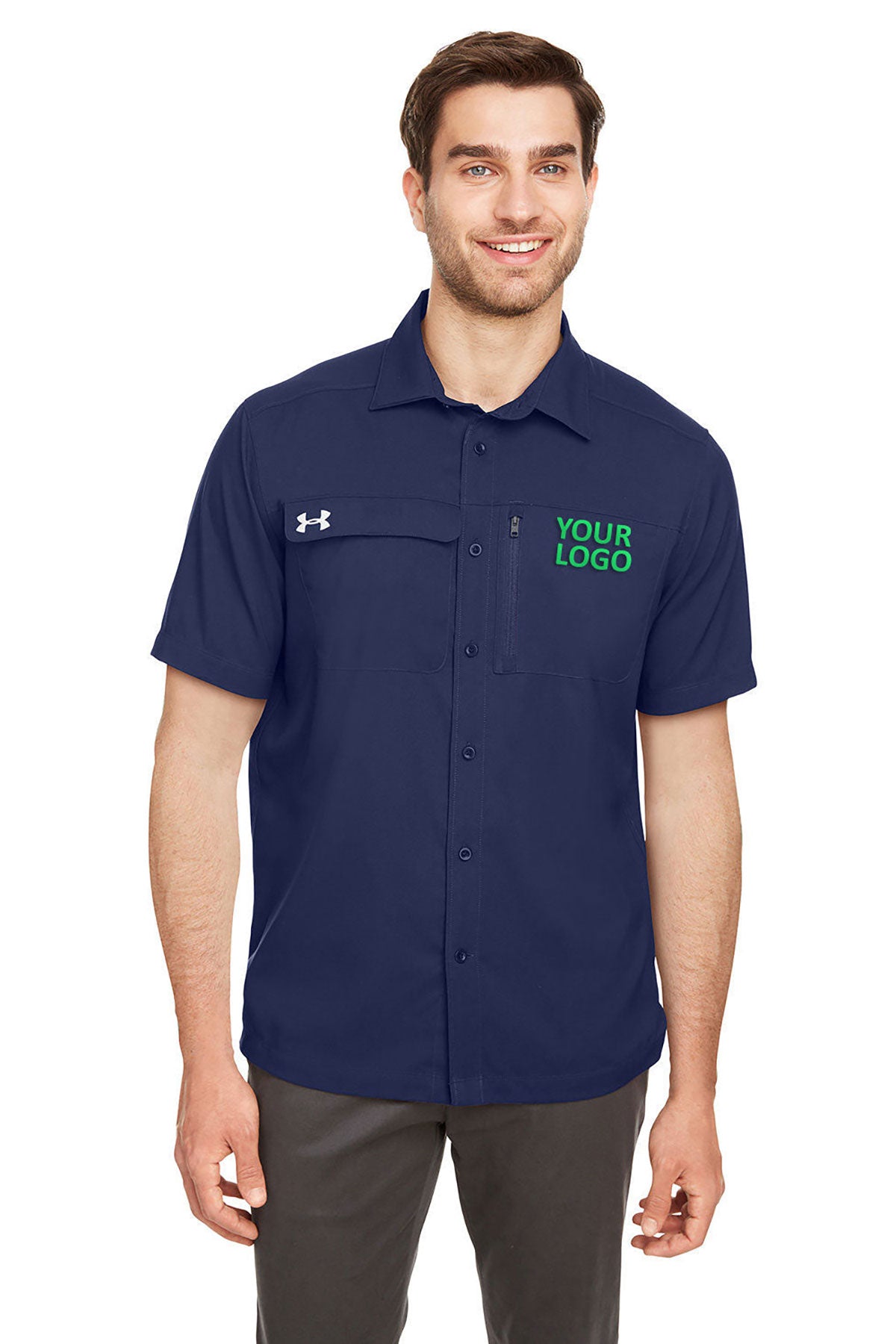 Under Armour Men's Motivate Custom Shirts, Medium Navy