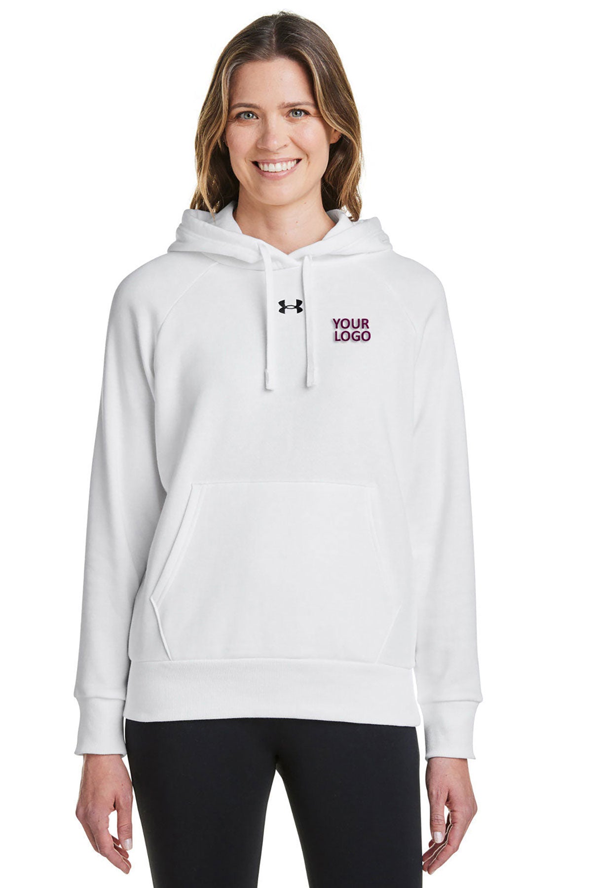 Under Armour Ladies Rival Fleece Hooded Custom Sweatshirts, White [Better World Books]