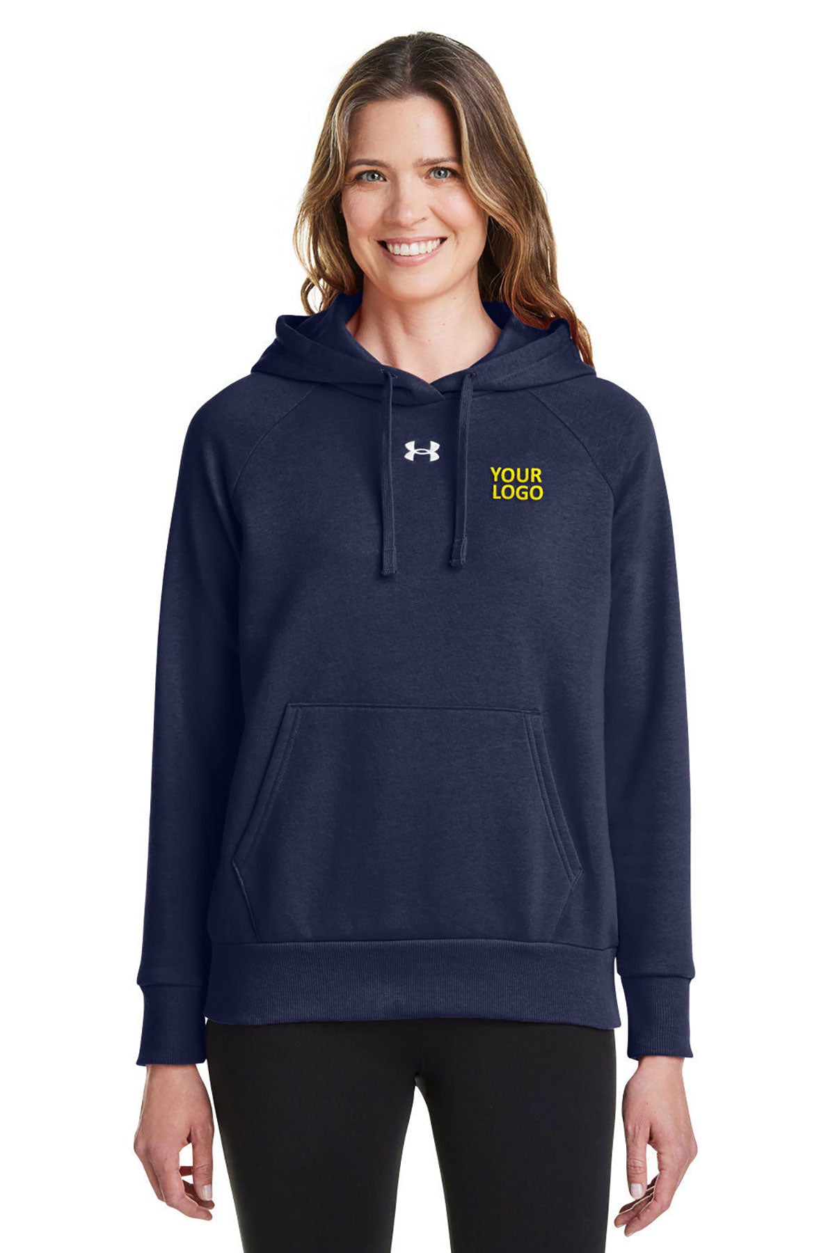 Under Armour Ladies Rival Fleece Hooded Custom Sweatshirts, Medium Navy