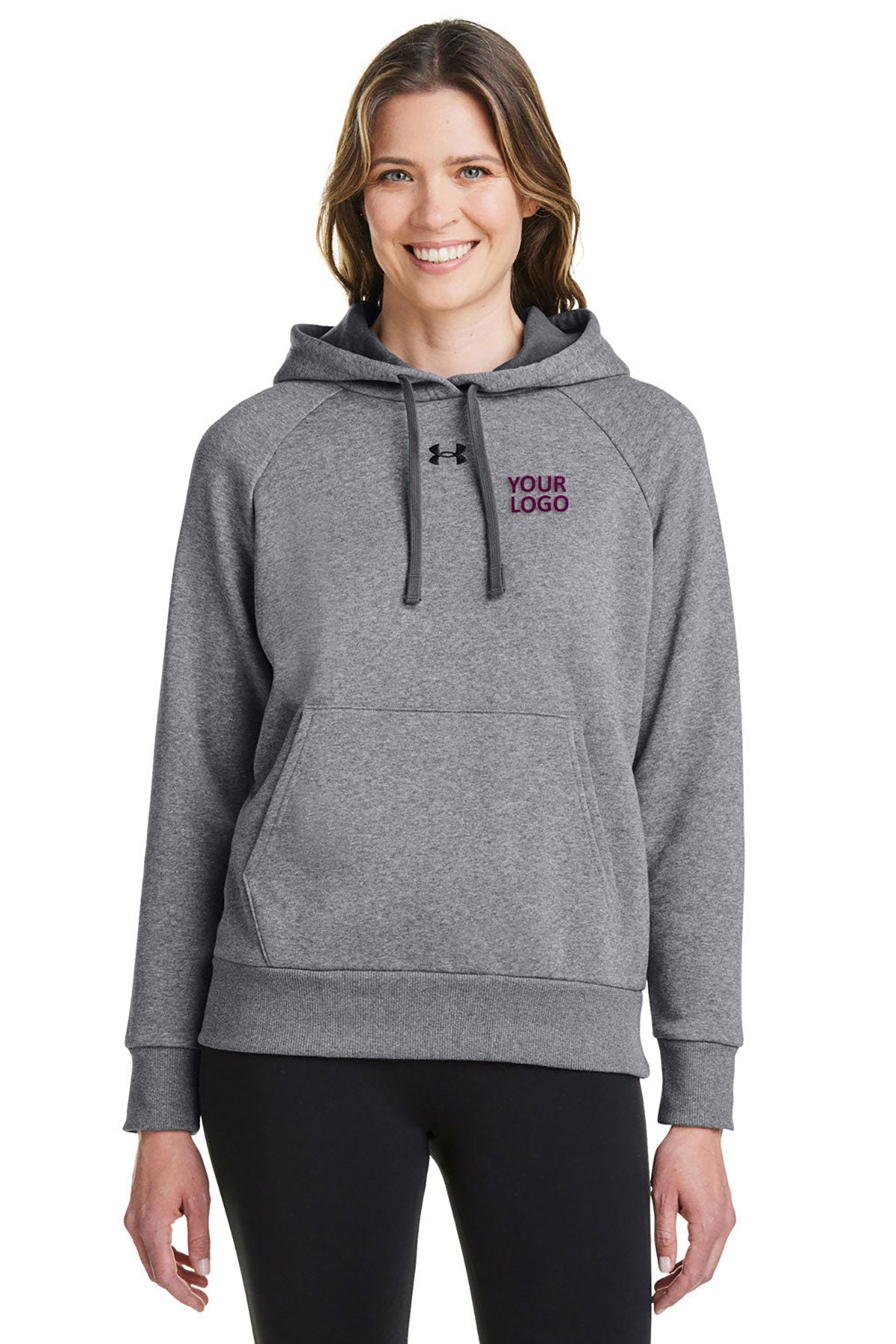 Under Armour Grey Light 1379500 custom logo sweatshirts embroidered