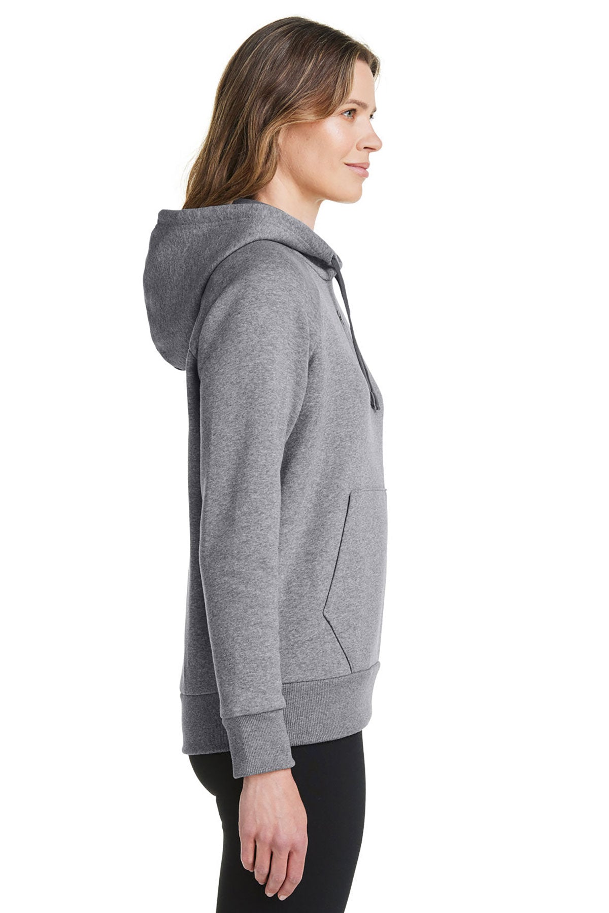 Under Armour Ladies Rival Fleece Hooded Custom Sweatshirts, Grey Light