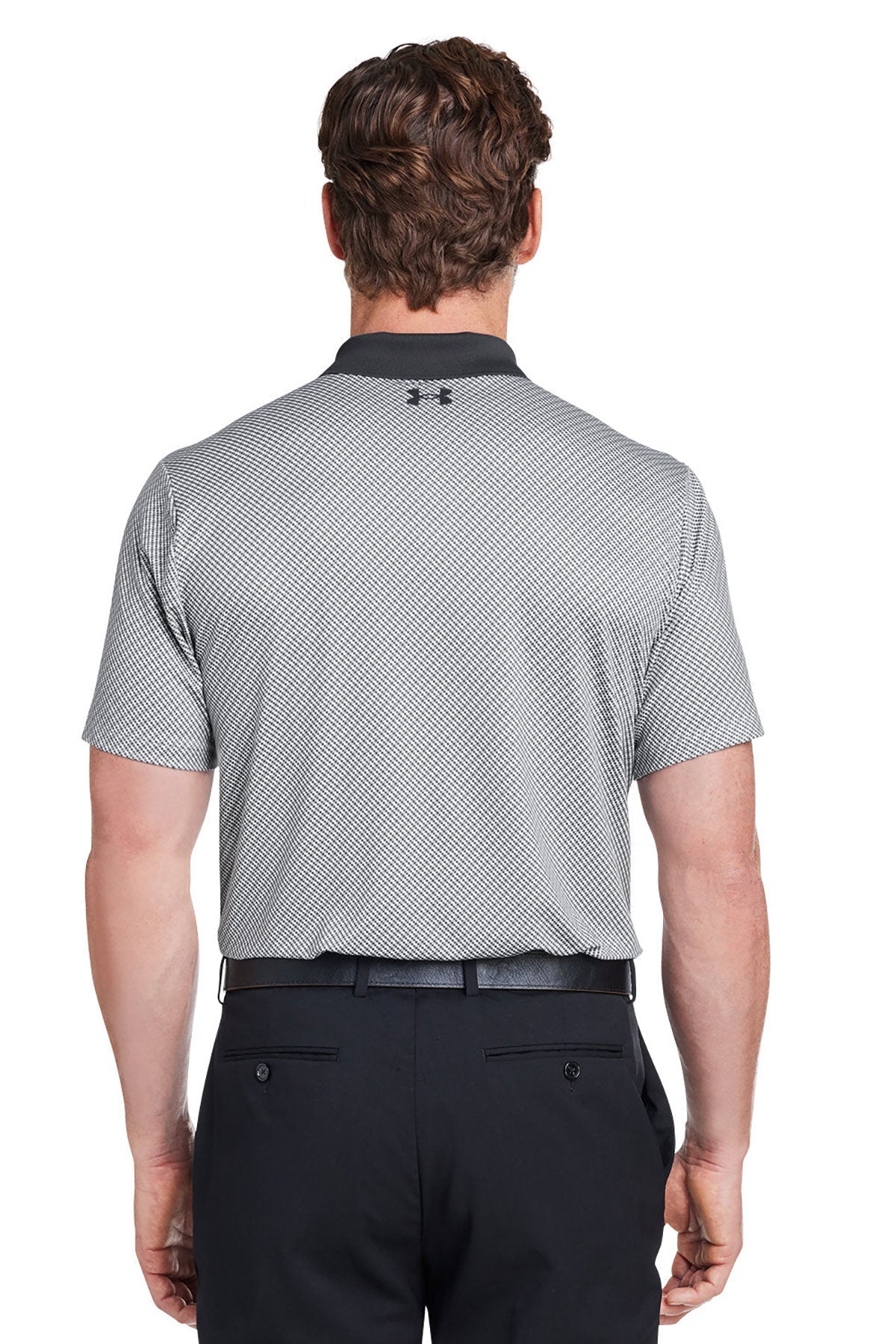 Under Armour Men's 3.0 Printed Performance Custom Polos, White/ Grey [CEI Consulting]