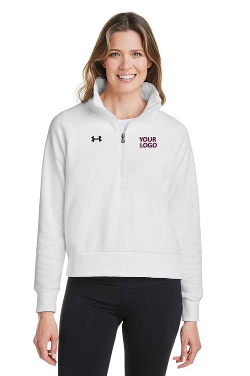 Under Armour Mens Rival Fleece Quarter-Zip, White [Donor Recovery Services]