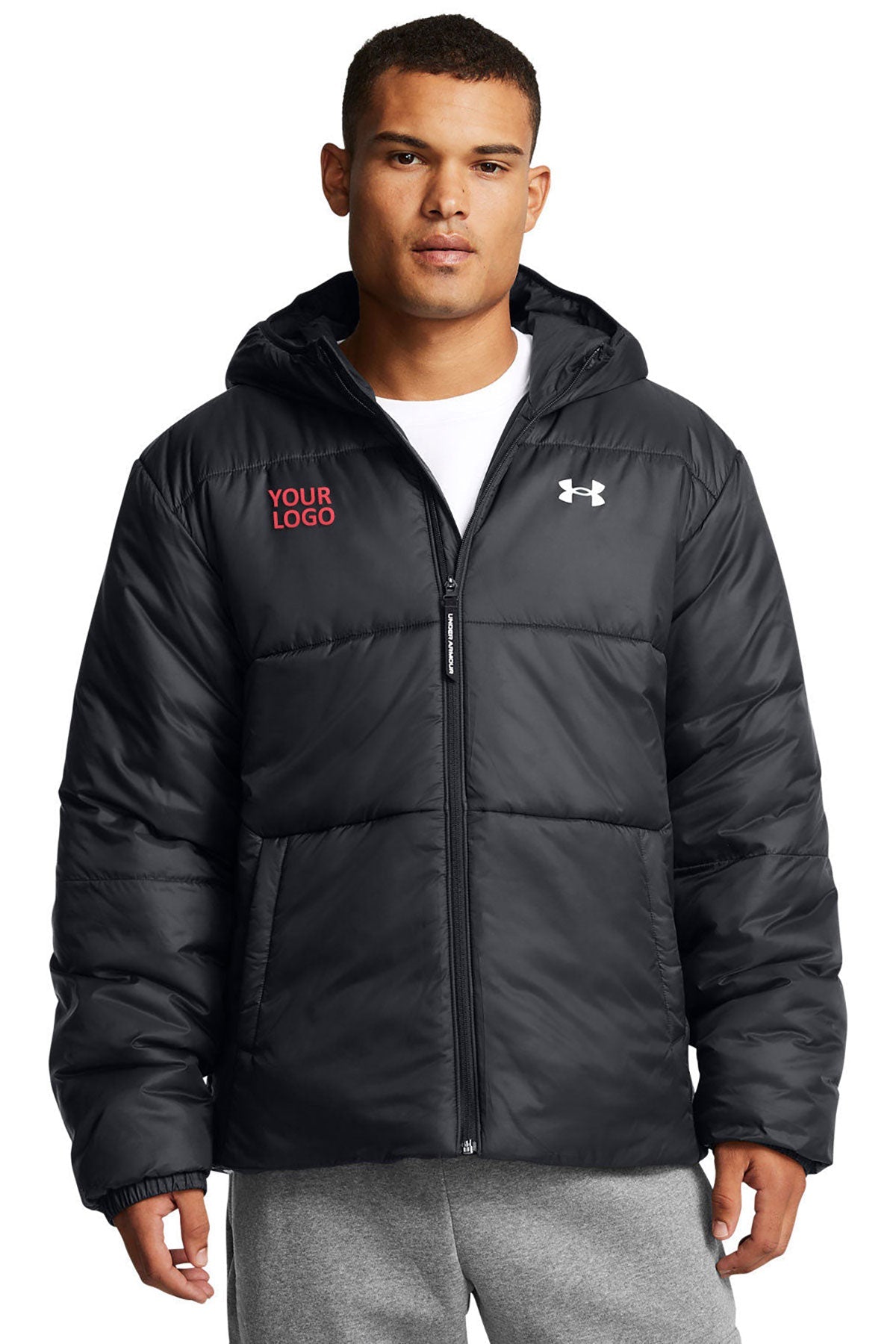 Under Armour Black 1389182 company logo jackets