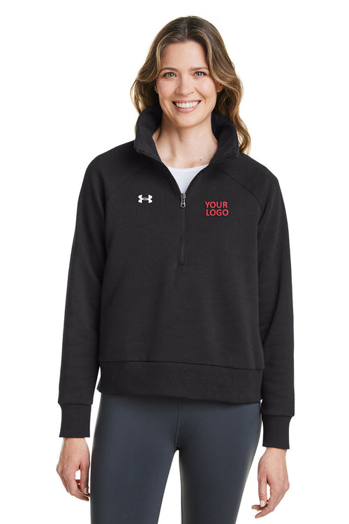 Under Armour Mens Rival Fleece Quarter-Zip, Black [Donor Recovery Services]